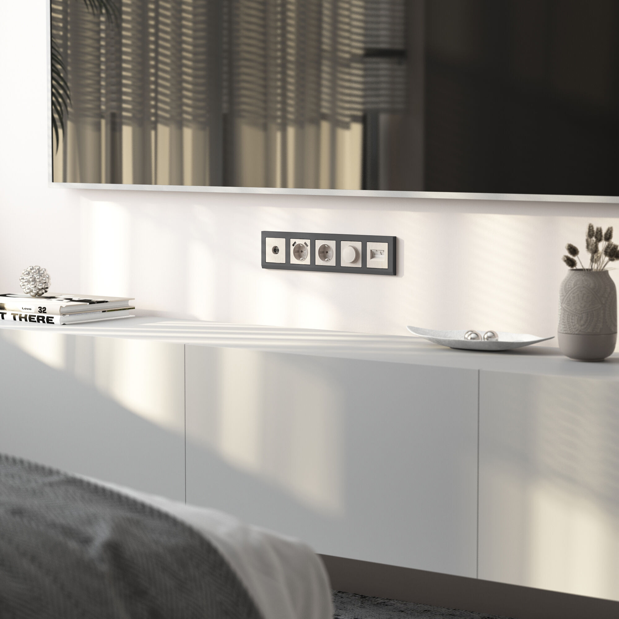 ТВ-розетка оконечная (перламутровый рифленый) Werkel