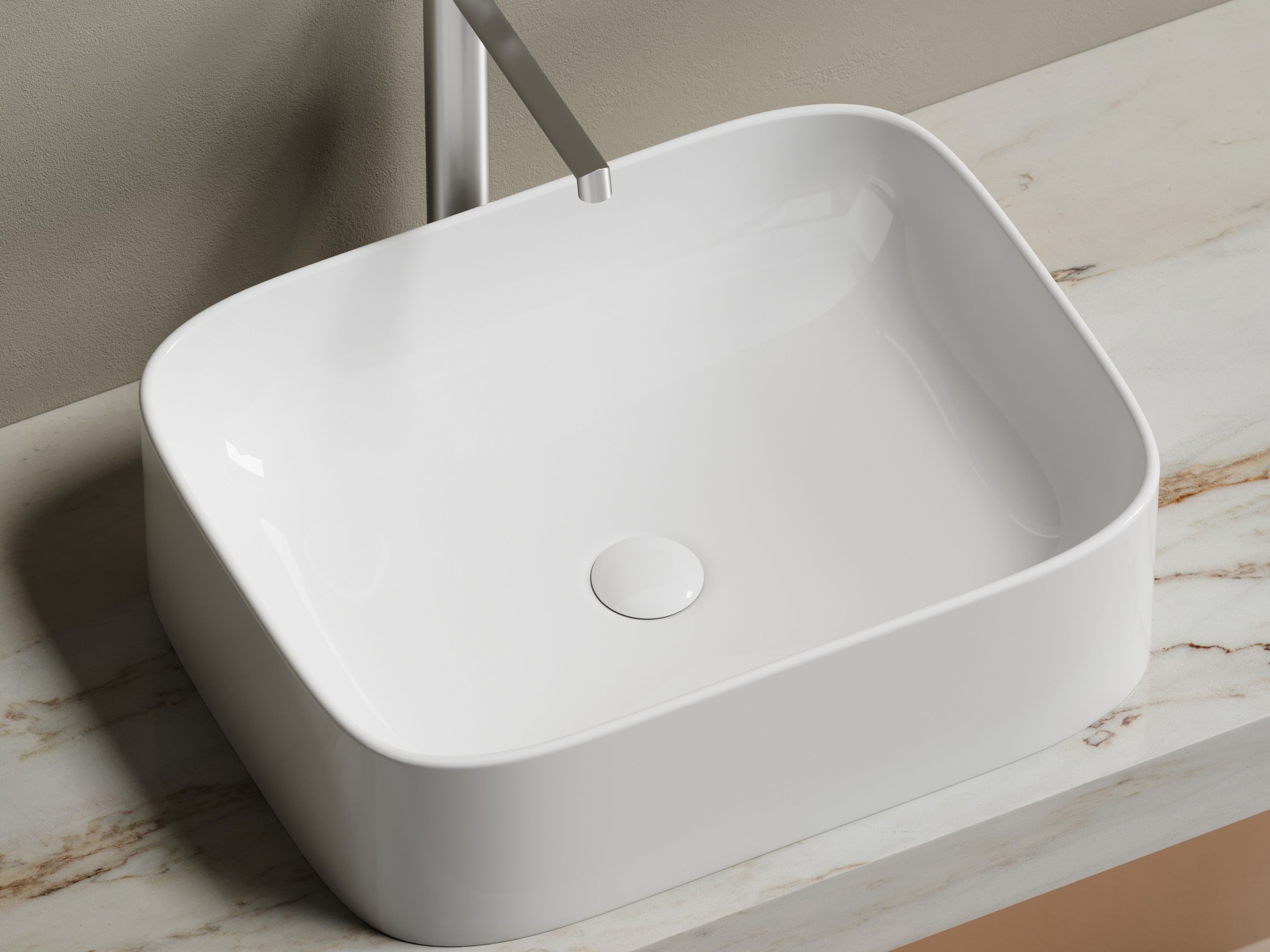 Умывальник чаша накладная прямоугольная CN6052