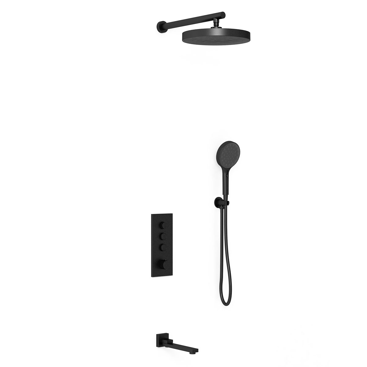 Душевая система Vincea VSFW-433TI2MB встраиваемая в стену цвет черный матовый