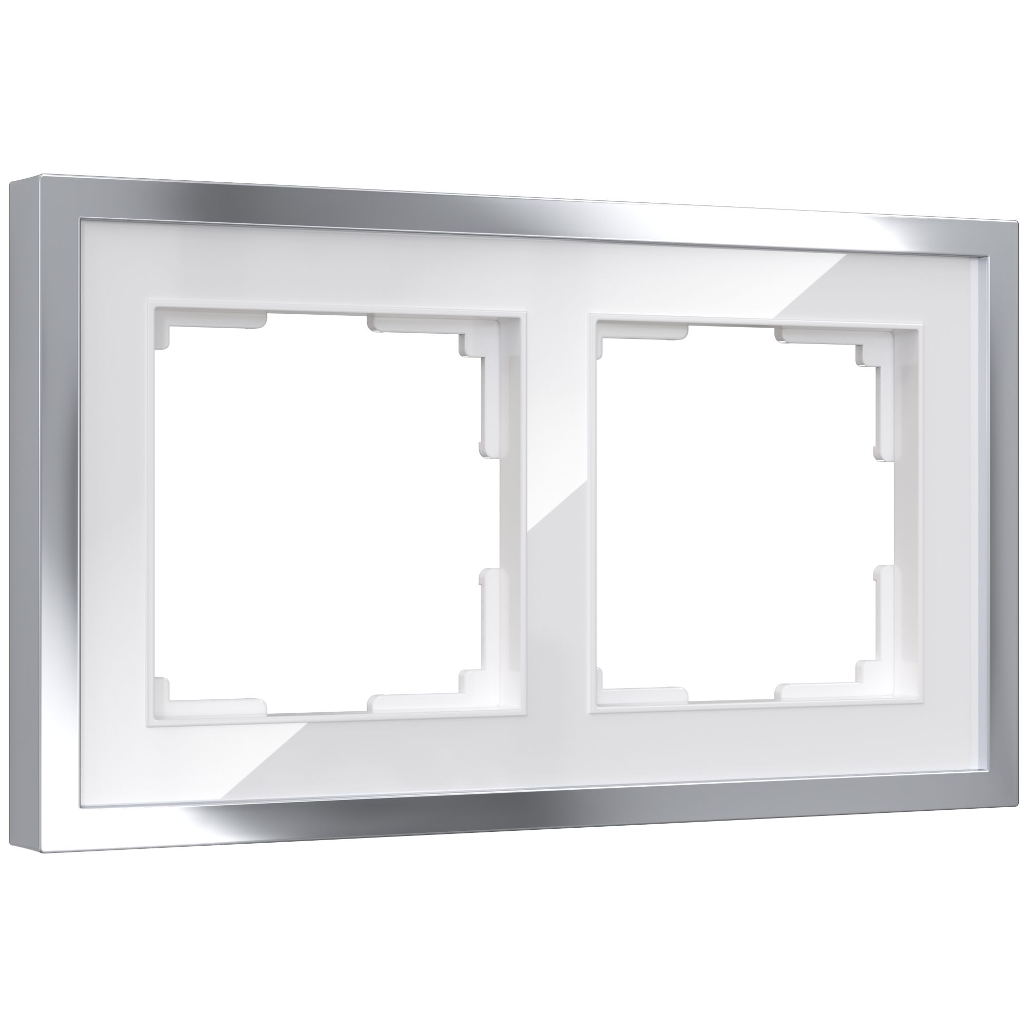 Рамка на 2 поста Baguette (белый/серебро) Werkel