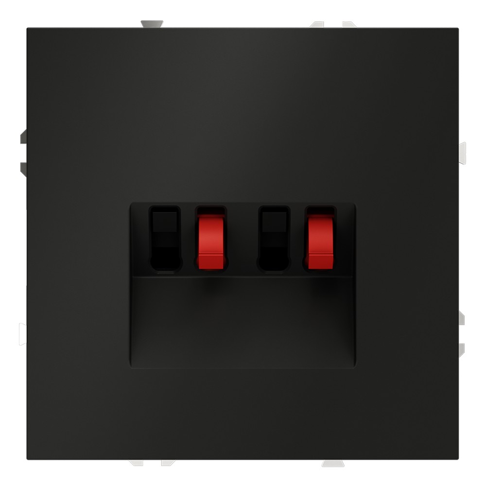 Розетка акустическая встраиваемая VOLTUM S70 4-местная, (черный матовый)