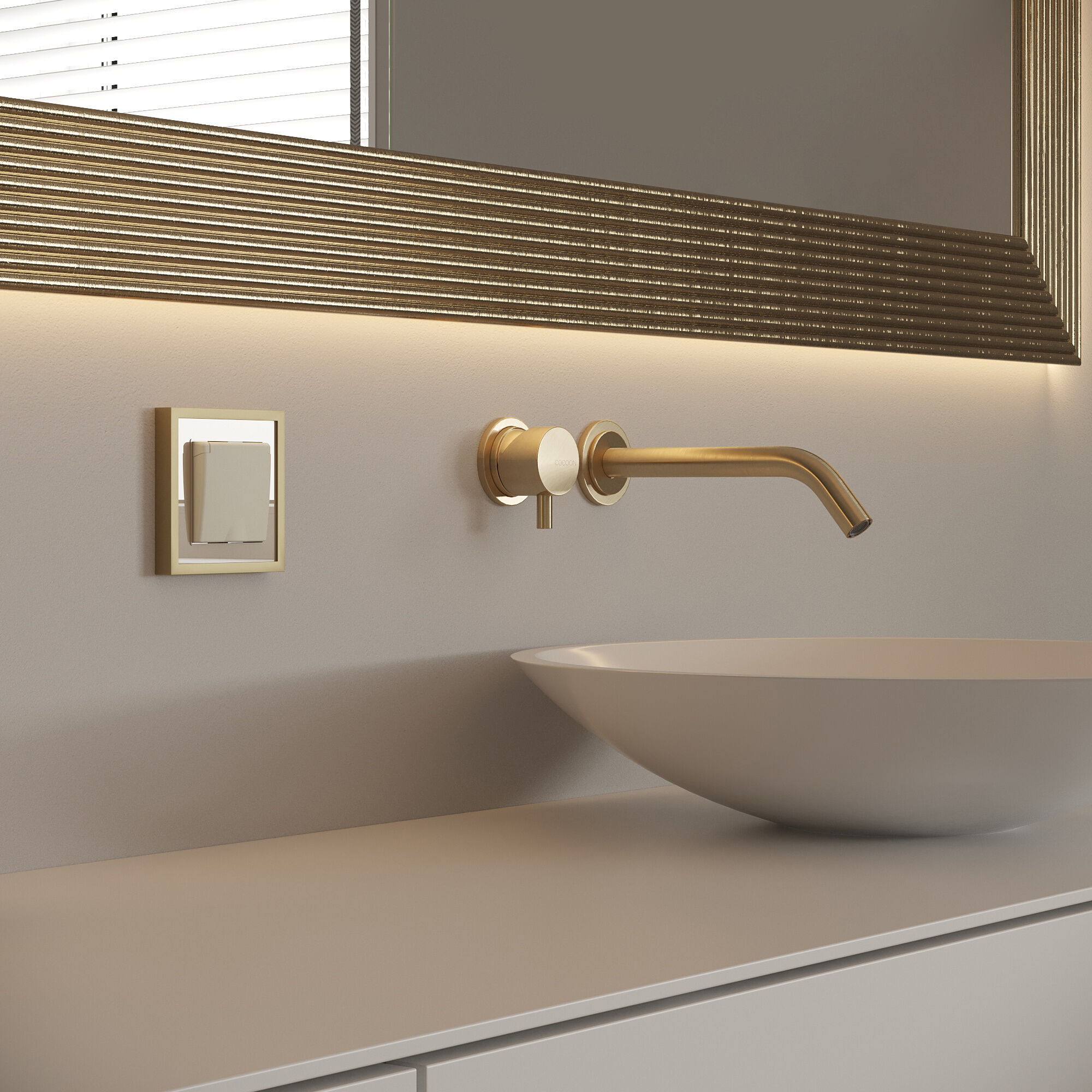 Рамка на 1 пост Baguette (айвори/латунь) Werkel