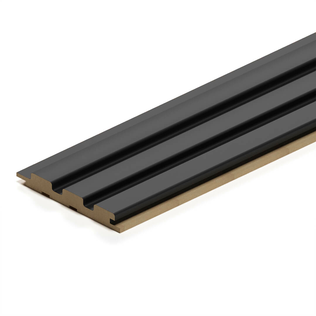 Панель Стеновая Реечная МДФ Stella Beats De Luxe Black Lead 2700x119x16