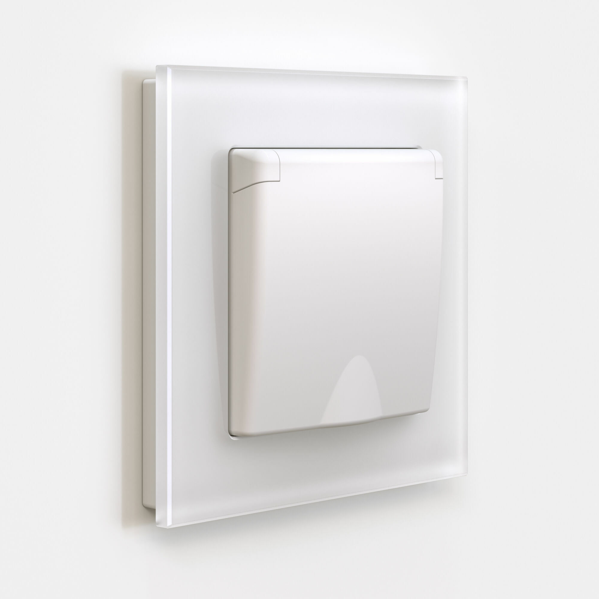 Розетка с заземлением и шторками c крышкой IP44 (белый матовый) Werkel