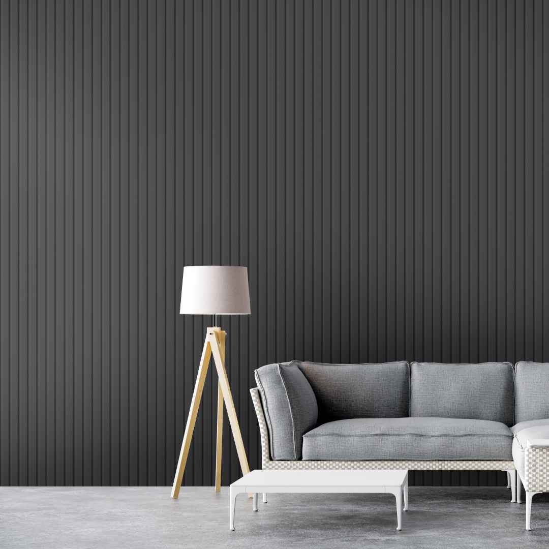 Панель Стеновая Реечная МДФ Stella Beats De Luxe Black Lead 2700x119x16