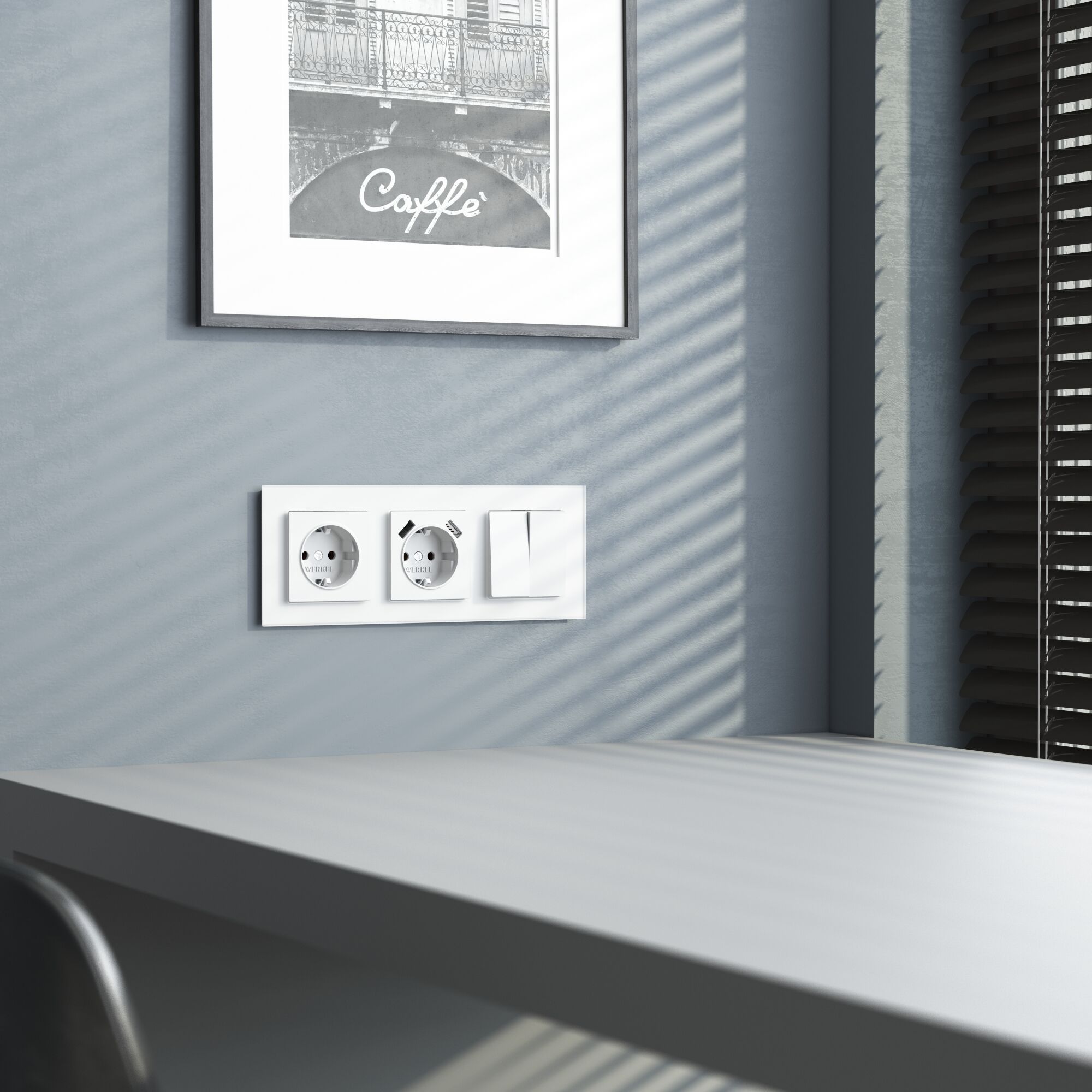 Рамка на 3 поста (белый матовый, стекло) Werkel