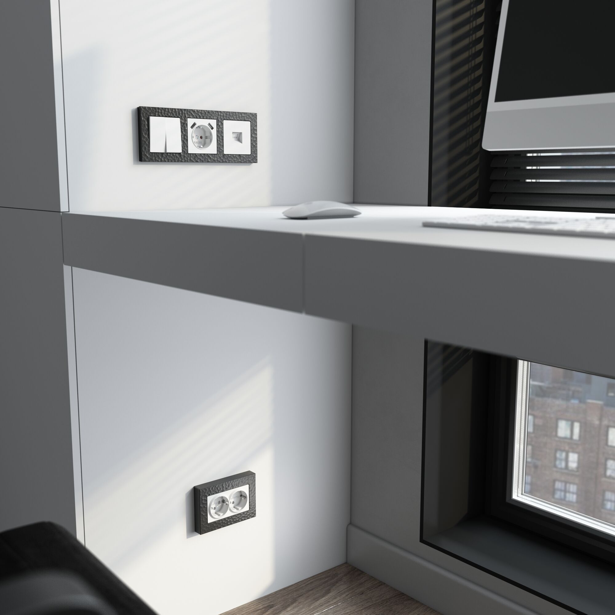 Рамка на 3 поста Hammer (черный) Werkel