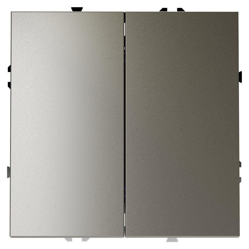 Выключатель с самовозвратом встраиваемый VOLTUM S70 двухклавишный 10А, (шелк)