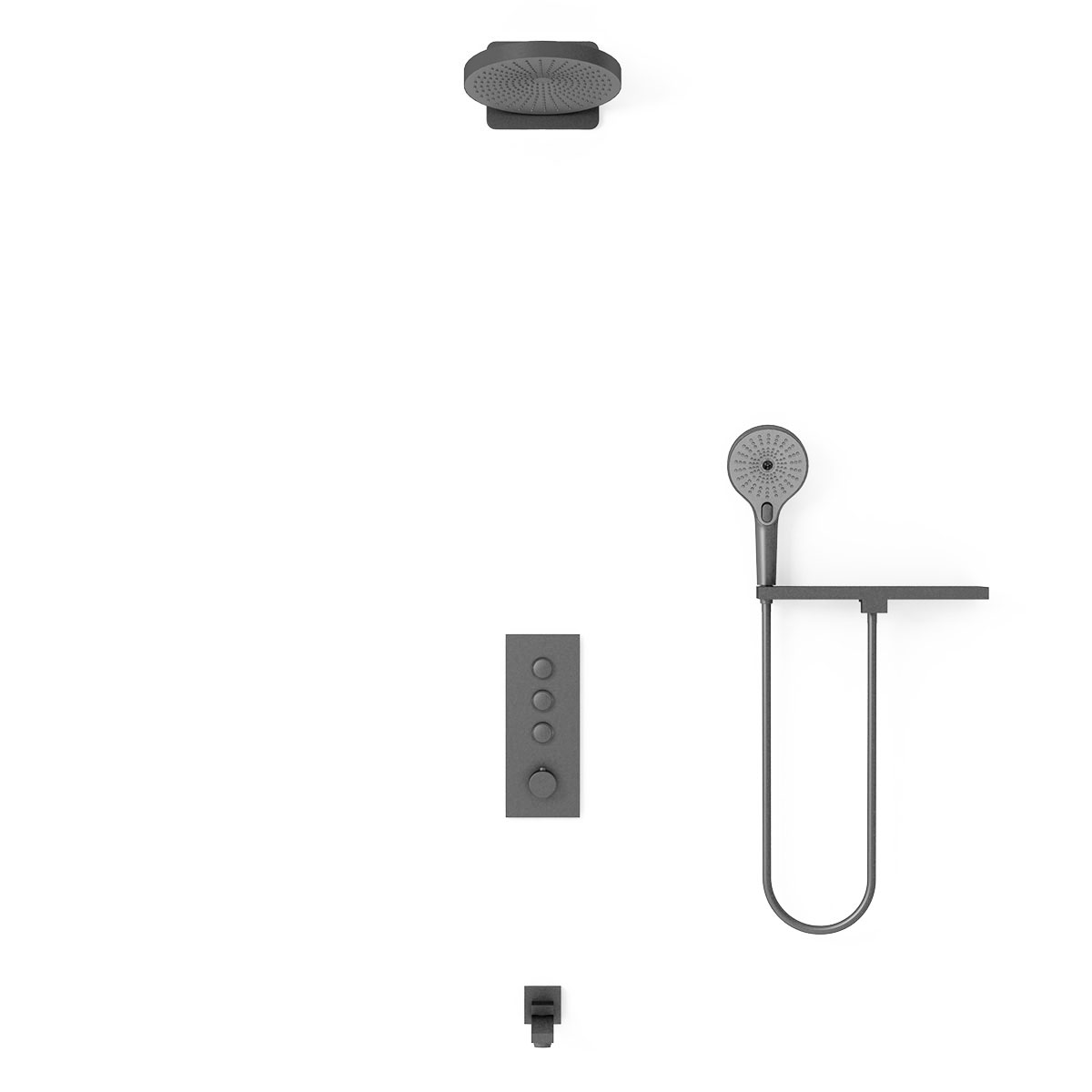 Душевая система Vincea VSFW-433TI1RGM встраиваемая в стену цвет вороненая сталь