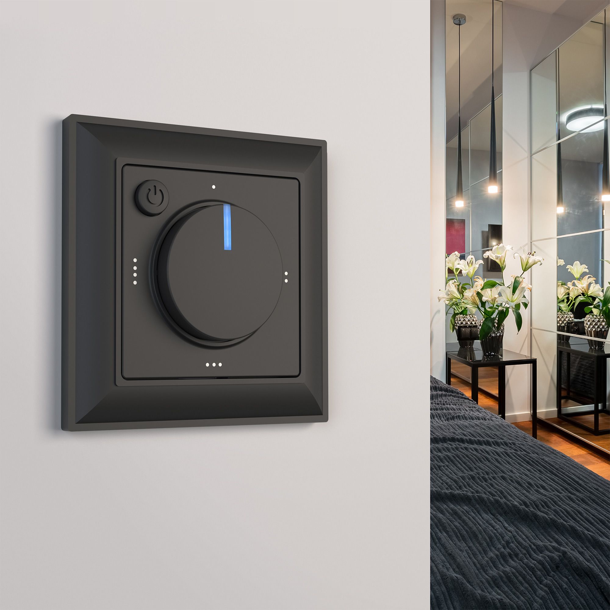 Терморегулятор электромеханический для теплого пола (черный матовый) Werkel