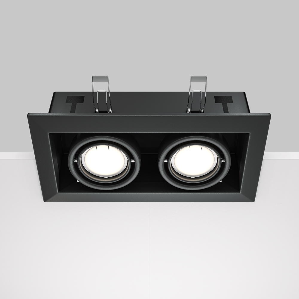 Встраиваемый светильник Maytoni Metal Modern GU10 2x10Вт DL008-2-02-B