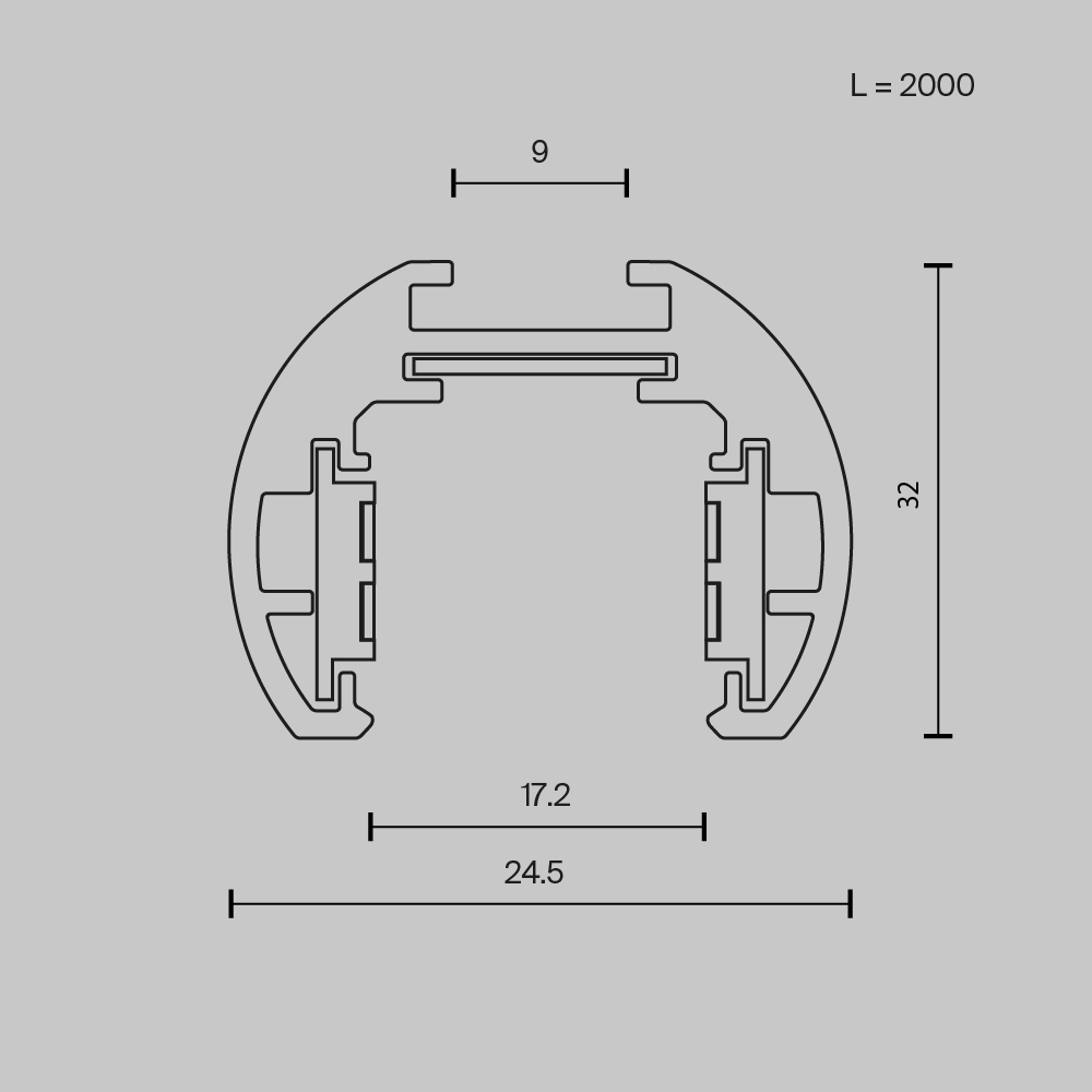 Шинопровод 2м Exility низкопрофильный подвесной круглый Maytoni TRXM034-R-412W