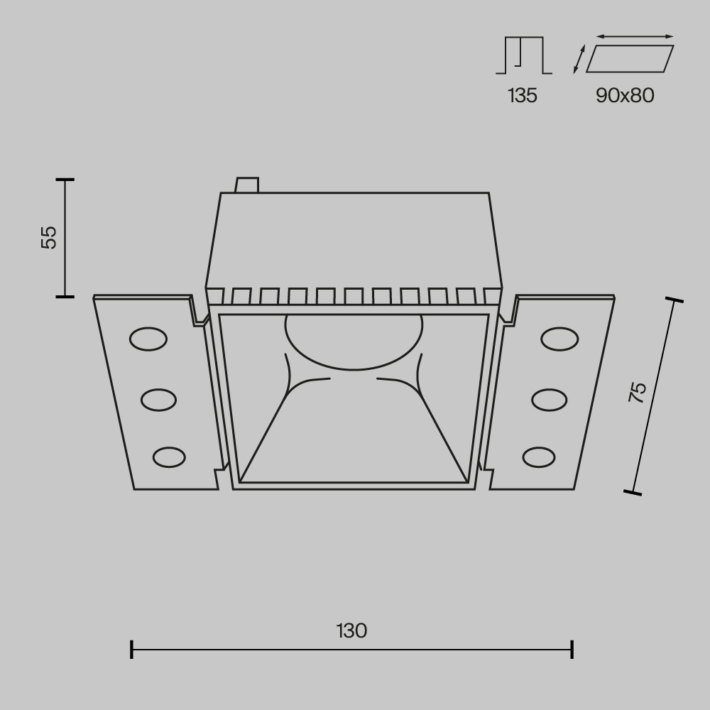 Встраиваемый светильник Maytoni Share GU10 1x10Вт DL051-01-GU10-SQ-W