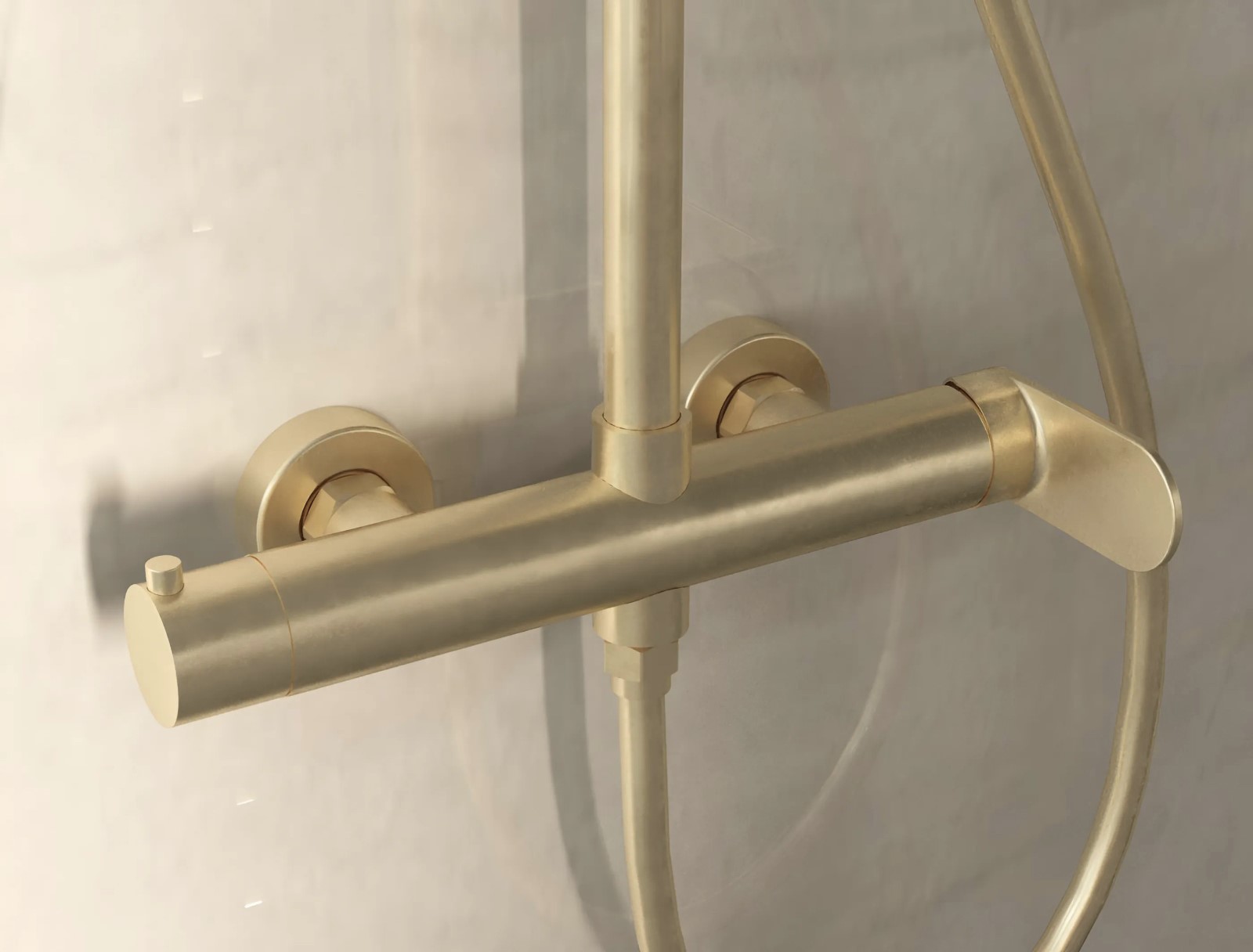 Душевая стойка Vincea Rondo VSFS-1R0BG настенная цвет брашированное золото