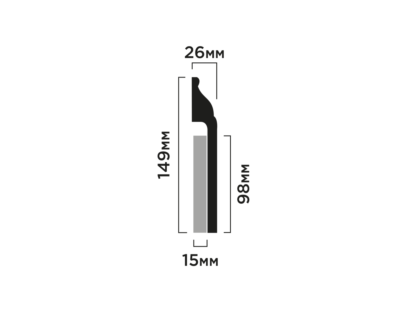 Напольный плинтус B150 HIWOOD