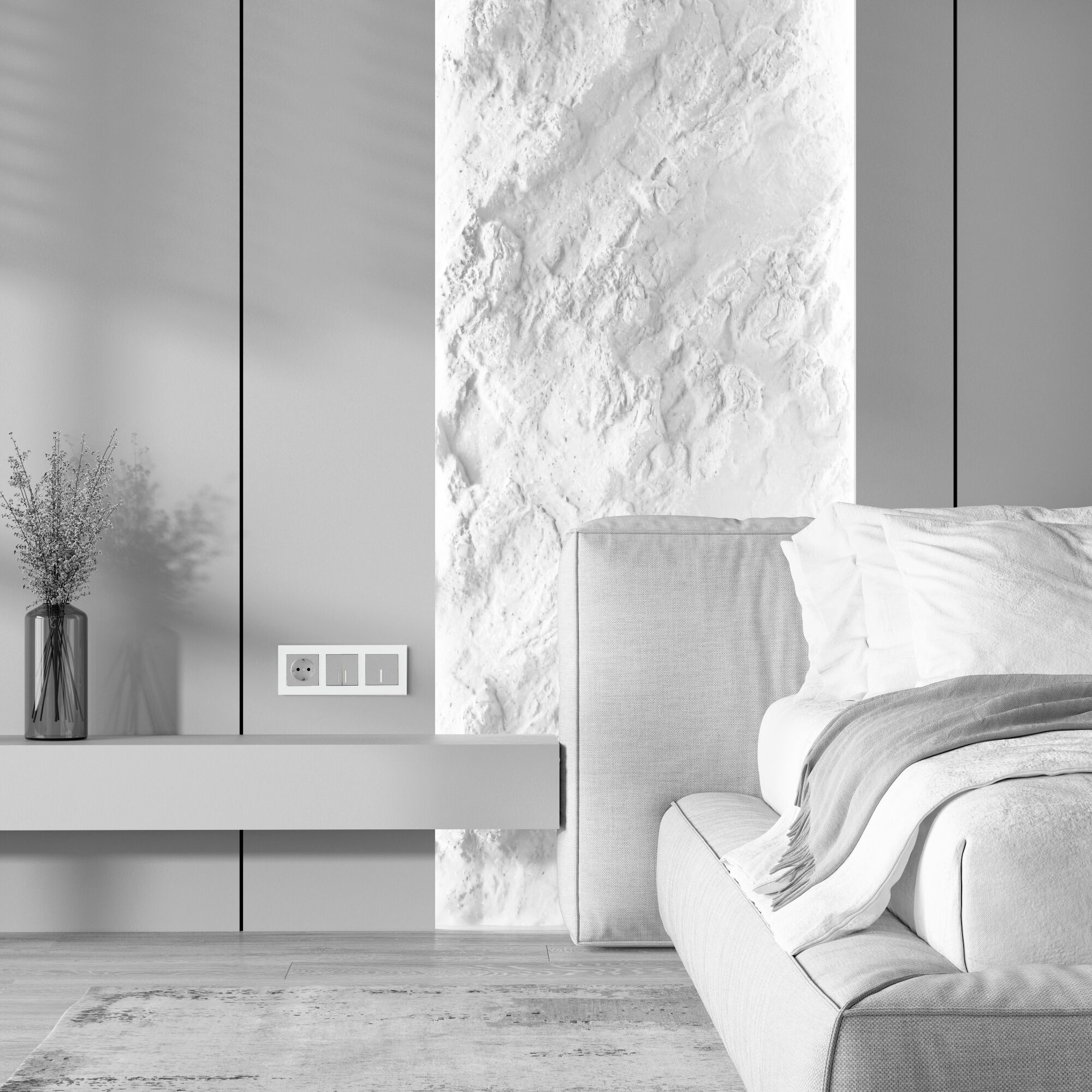 Выключатель одноклавишный с подсветкой (серебряный матовый) Werkel