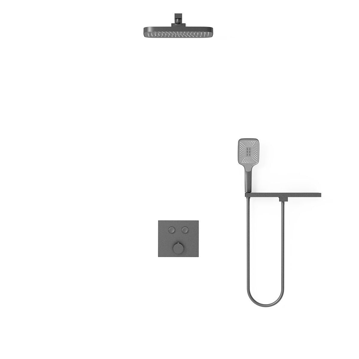 Душевая система Vincea VSFW-4211RGM встраиваемая в стену цвет вороненая сталь