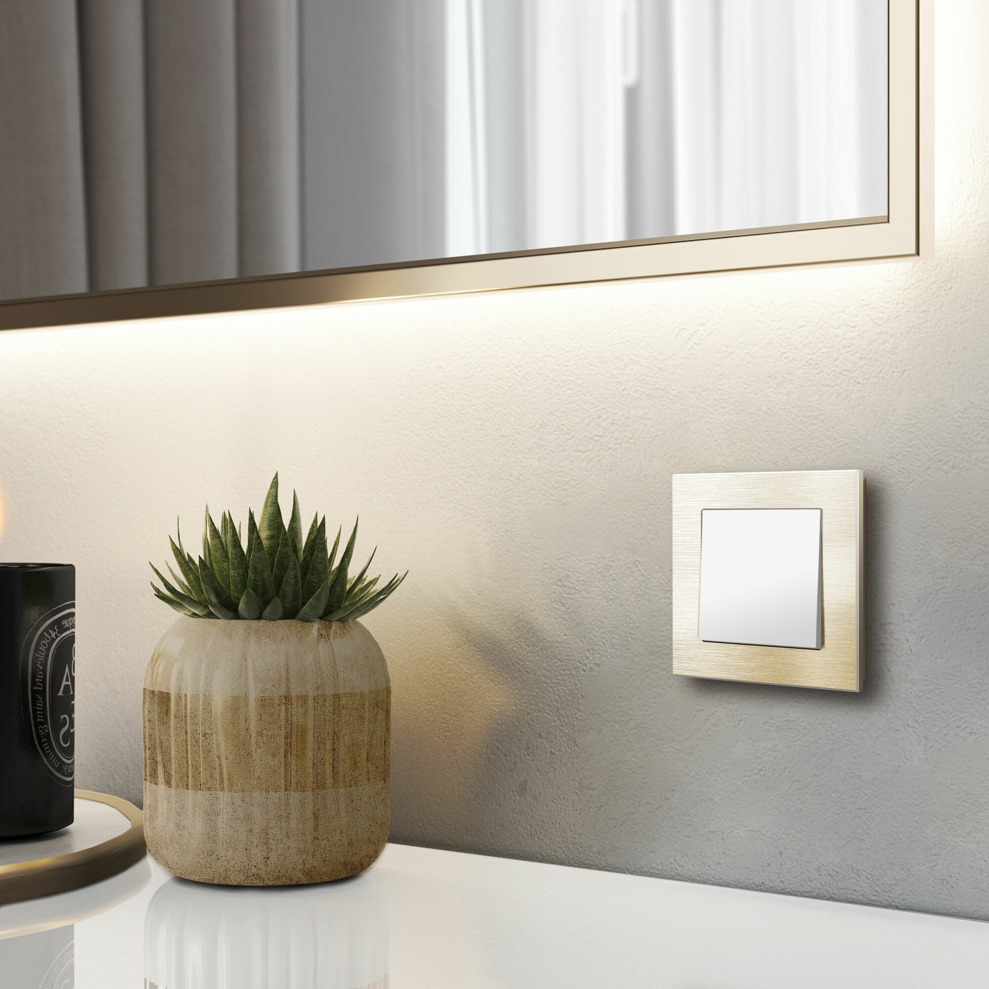 Выключатель одноклавишный проходной (белый матовый) Werkel