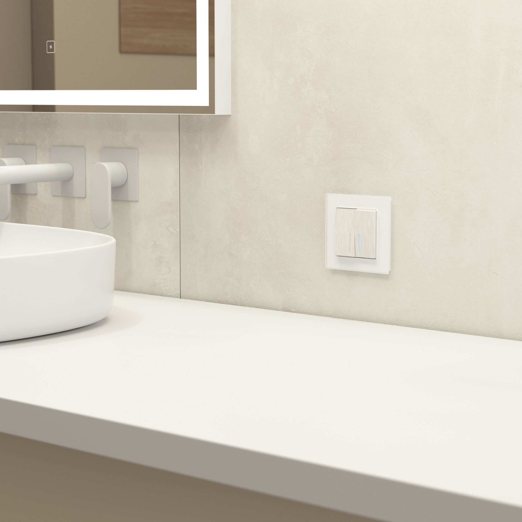 Рамка на 1 пост (белый матовый, стекло) Werkel