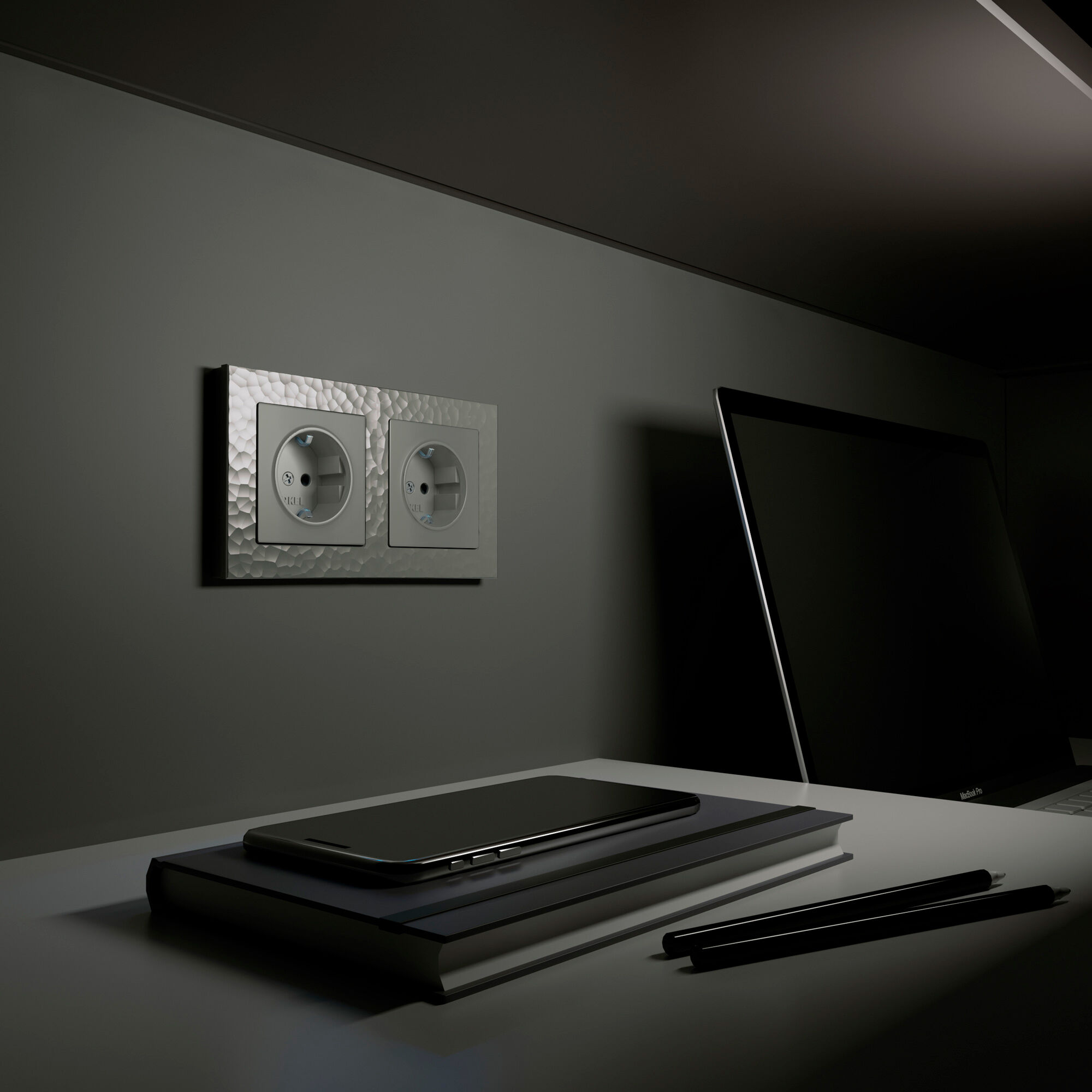 Рамка на 2 поста Hammer (серебряный) Werkel