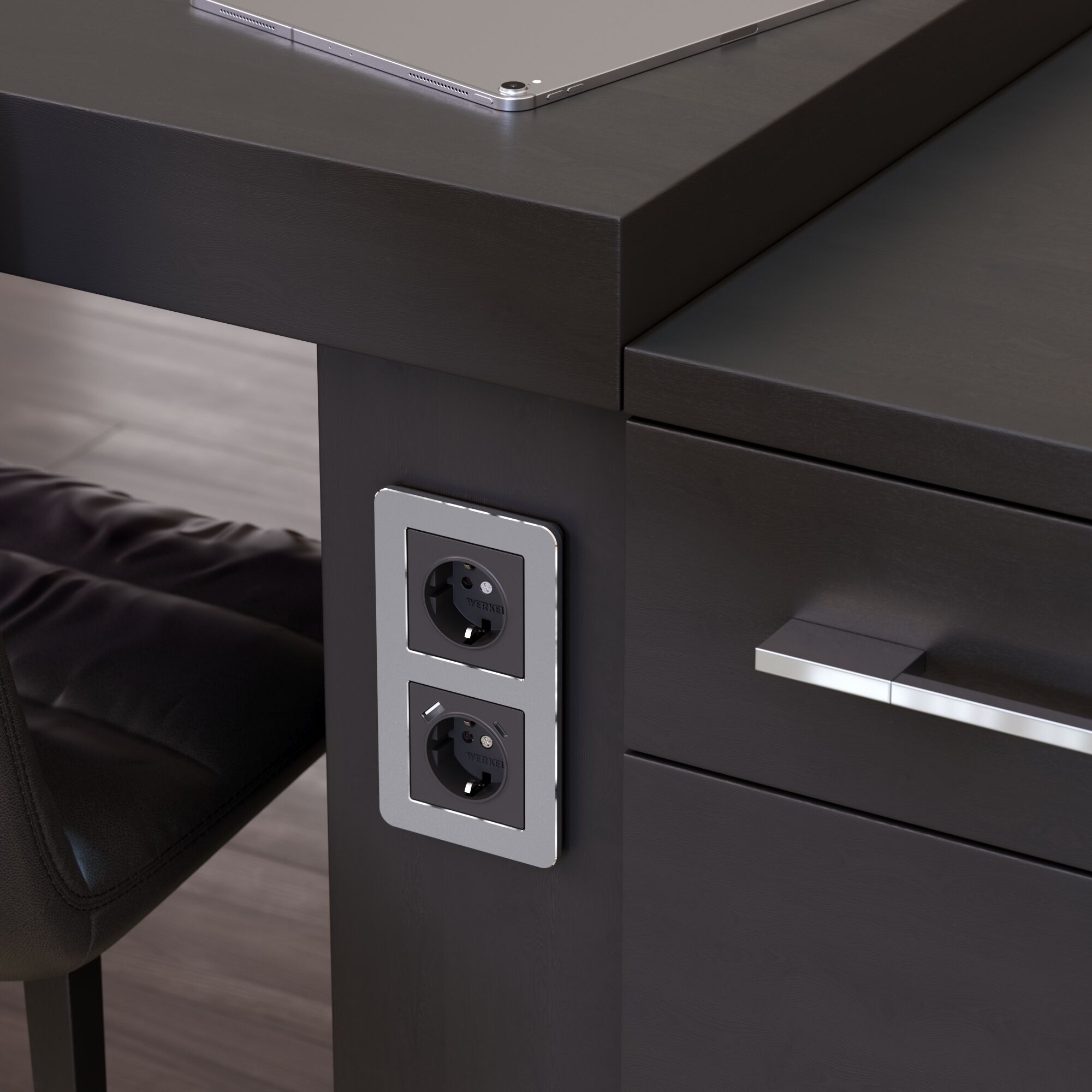 Рамка на 2 поста Platinum алюминий Werkel