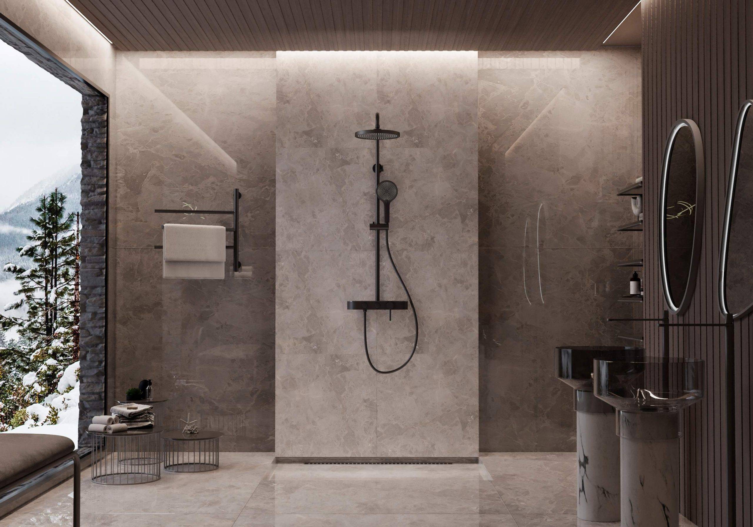 Душевая стойка Vincea VSFS-402MB настенная цвет черный