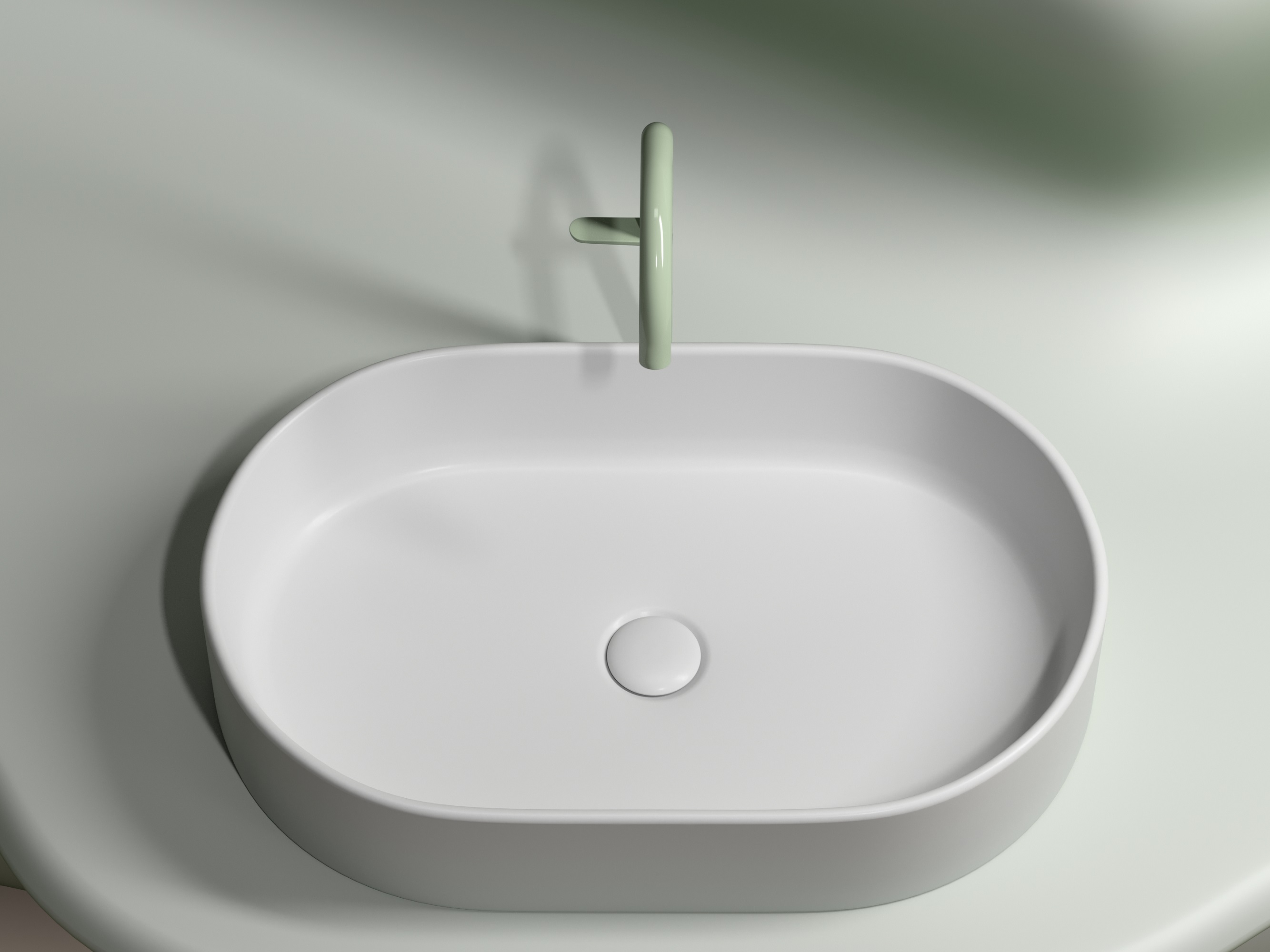 Умывальник чаша накладная овальная CN6048MW