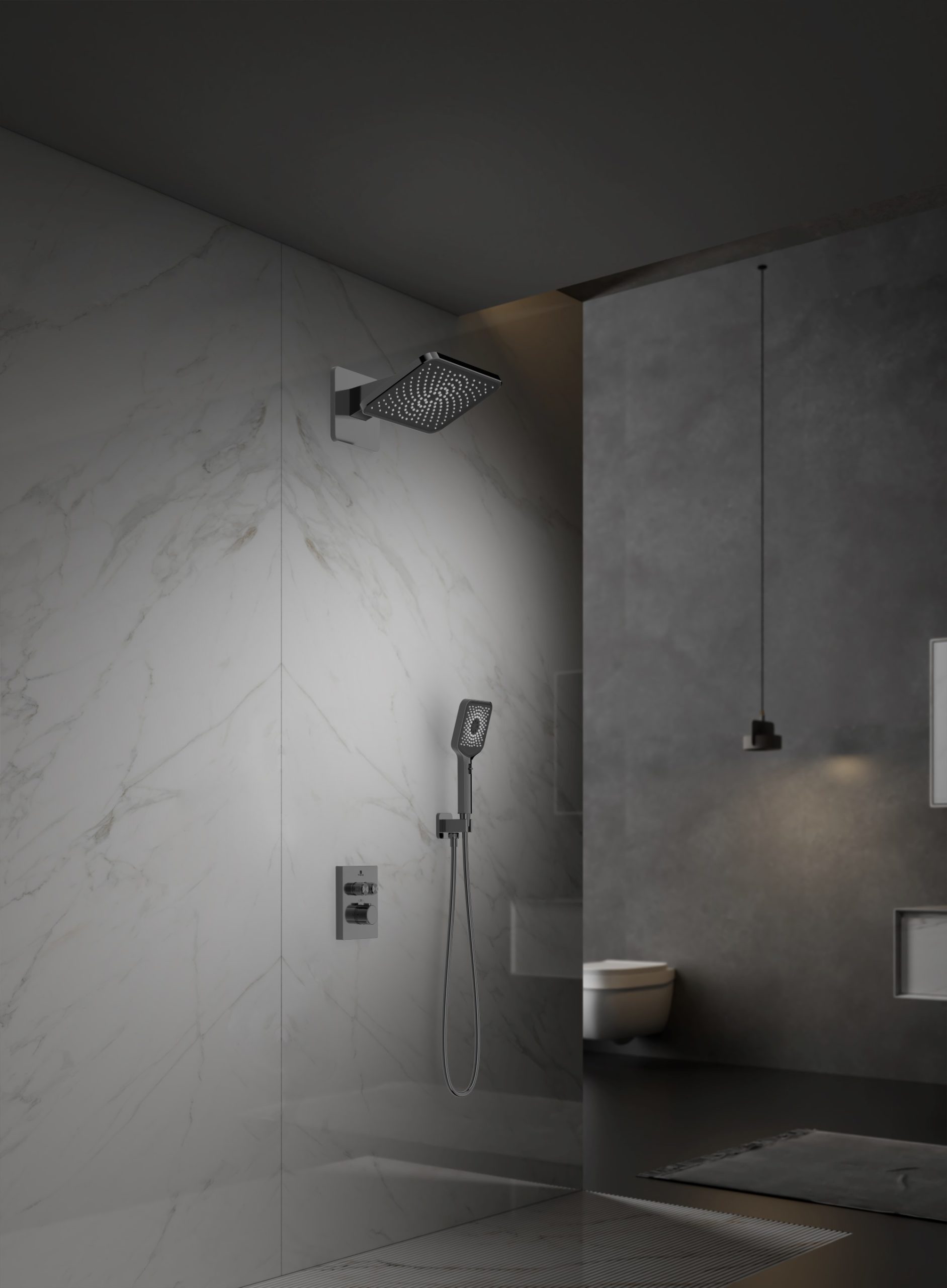 Душевая система Vincea Inspire VSFW-3I21MT4GM встраиваемая в стену цвет вороненая сталь