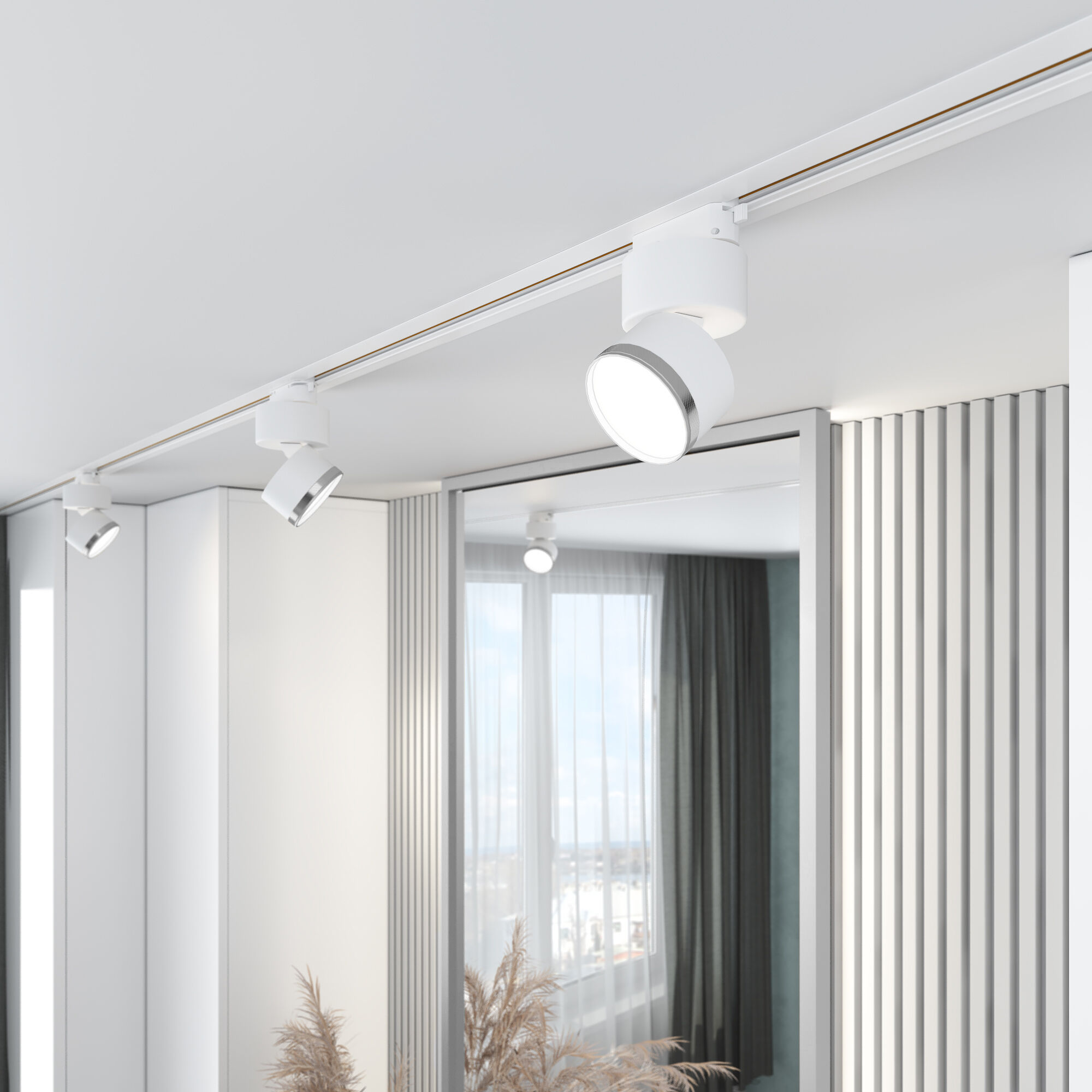 Basic System Трековый поворотный светильник 10W 4200K Impact белый матовый/серебро