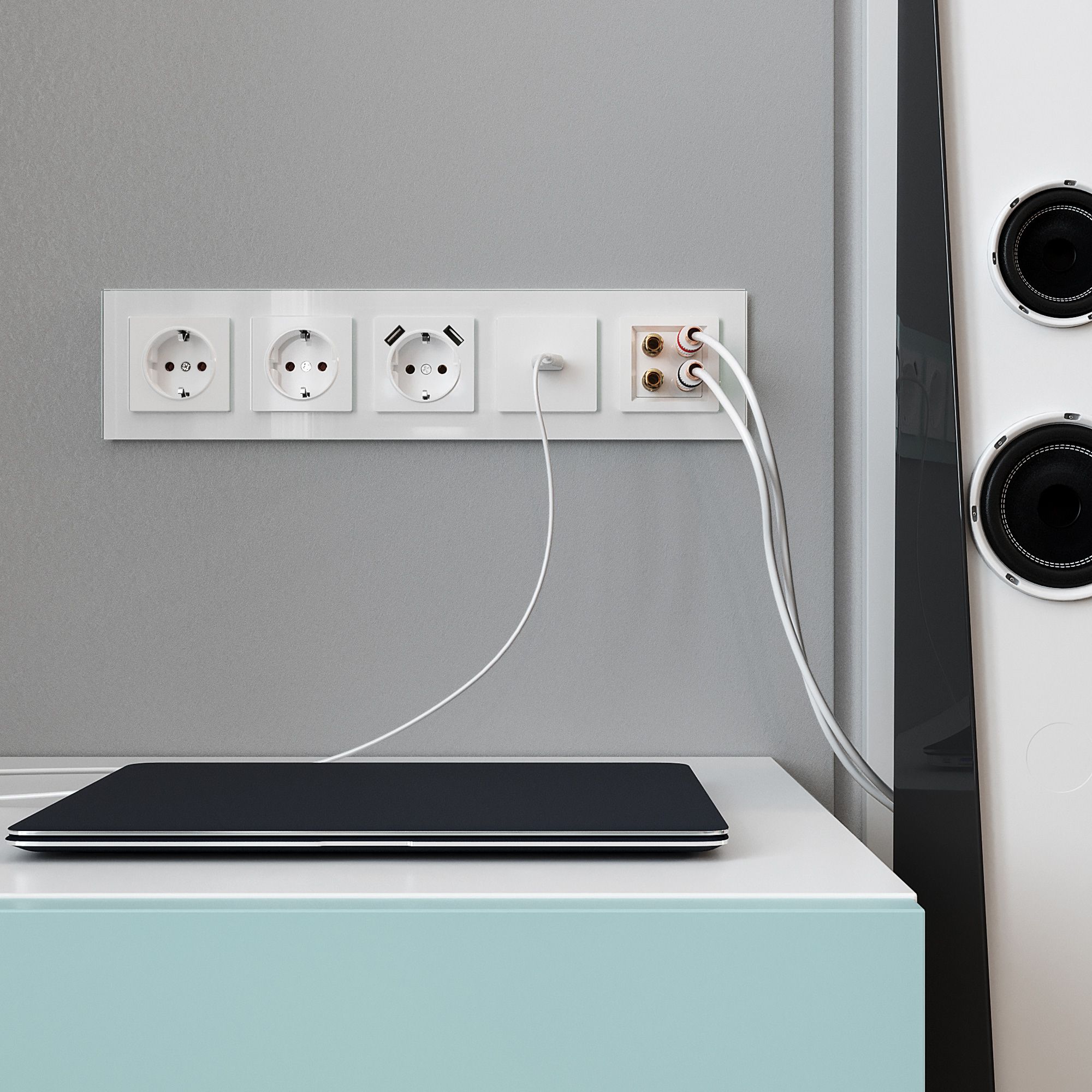 Акустическая розетка (белый глянцевый) Werkel