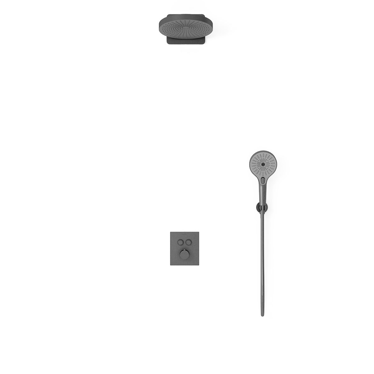 Душевая система Vincea VSFW-3I21T1GM встраиваемая в стену цвет вороненая сталь