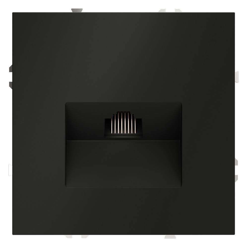 Розетка компьютерная встраиваемая VOLTUM S70 RJ45 кат.6, (черный матовый)