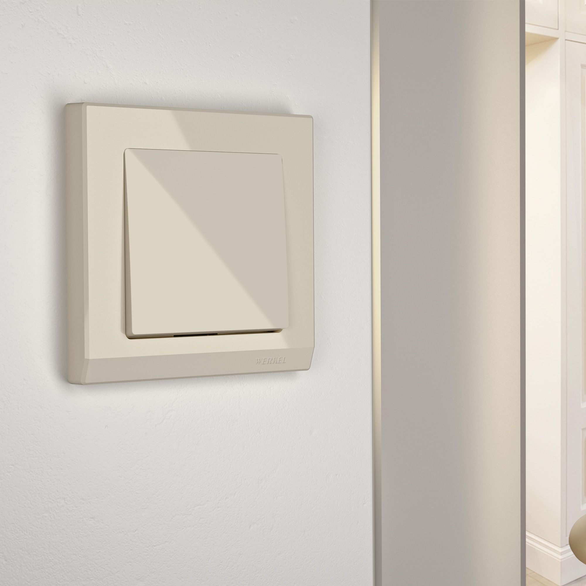 Перекрестный выключатель одноклавишный (слоновая кость) Werkel
