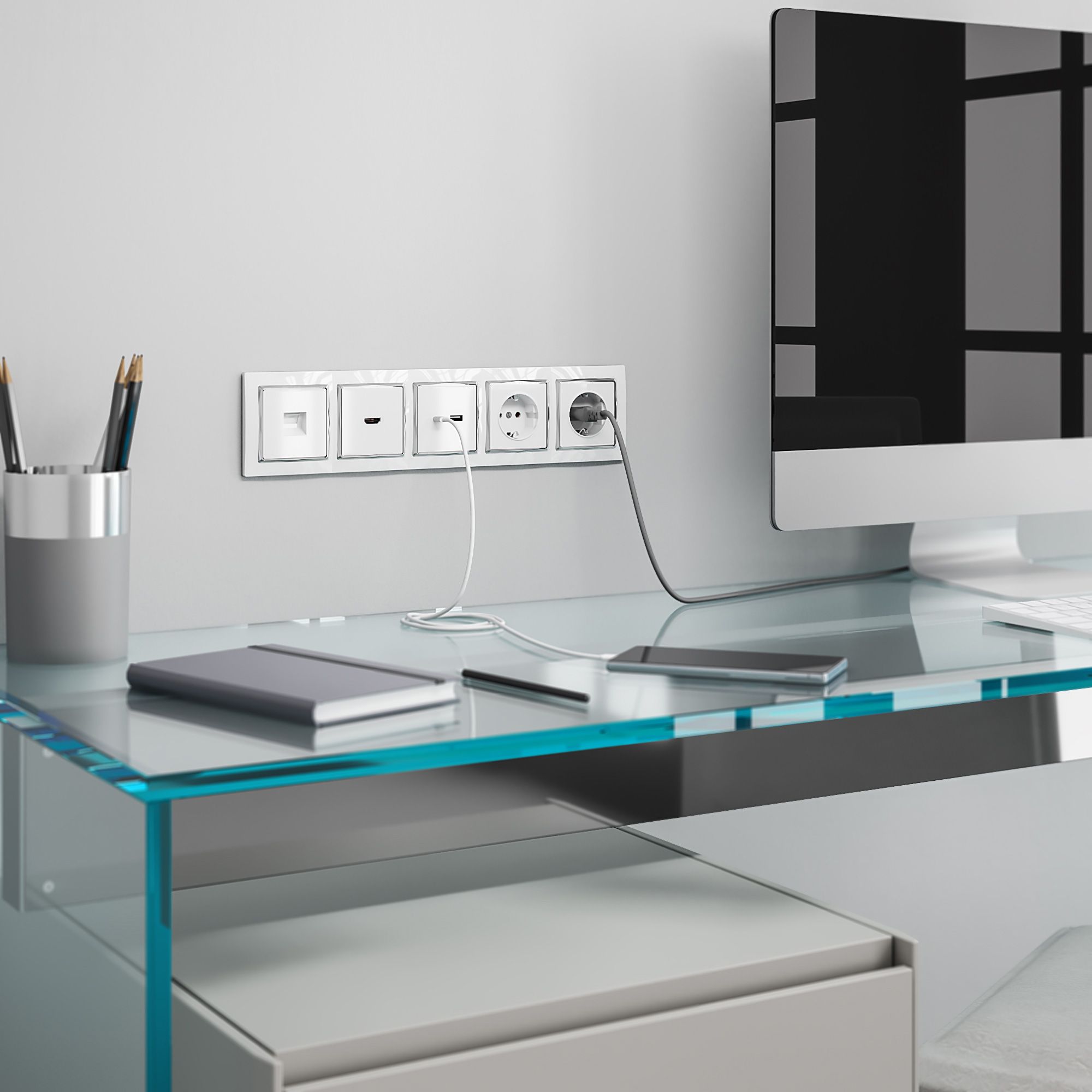 Рамка на 5 постов Snabb (белый/хром) Werkel