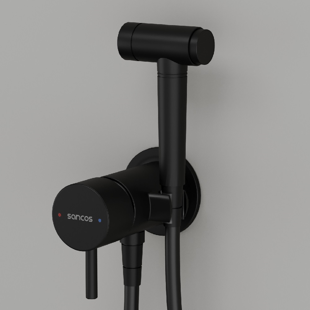 Гигиенический душ Atom со смесителем, цвет черный матовый SC2001MB