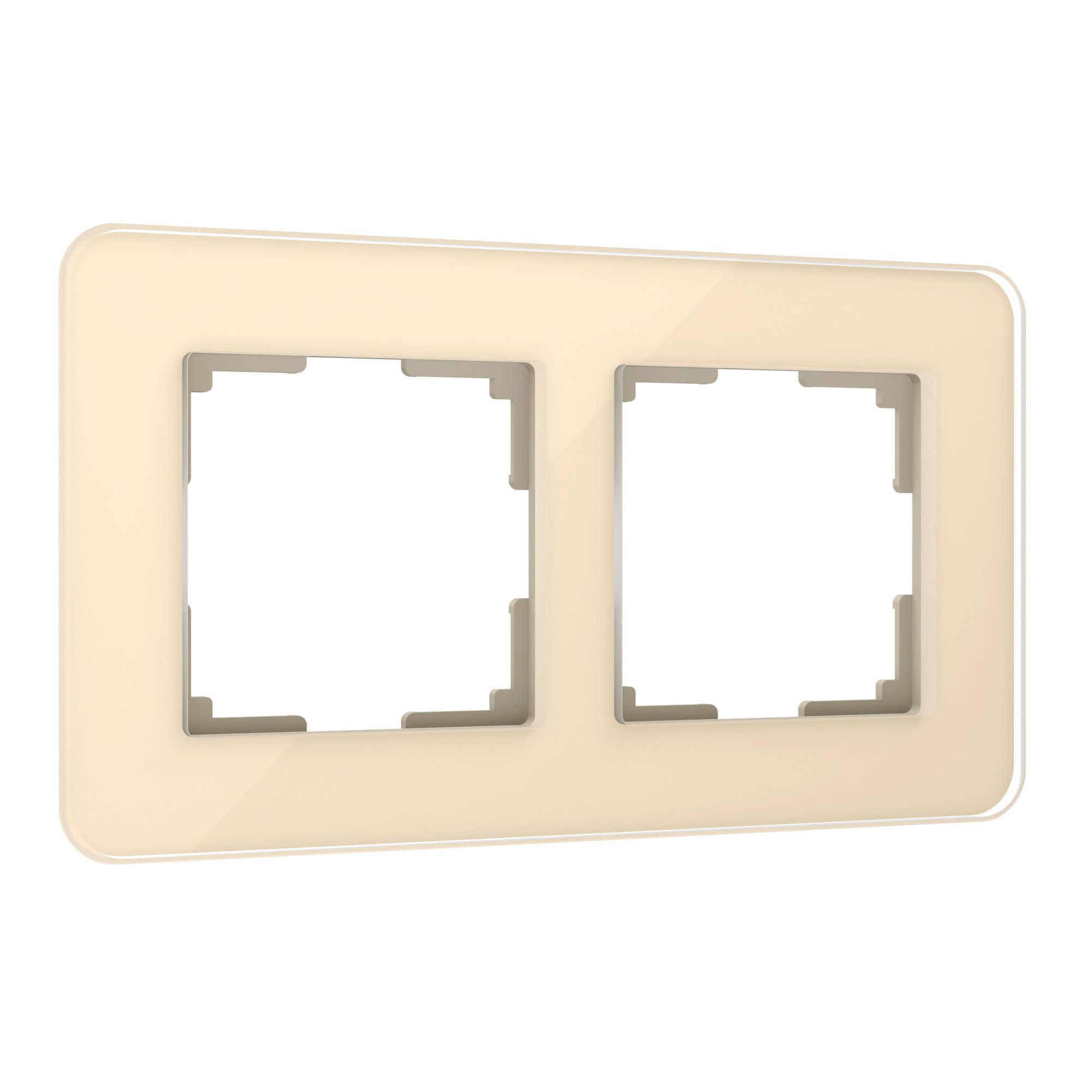 Рамка из стекла на 2 поста Elite айвори Werkel