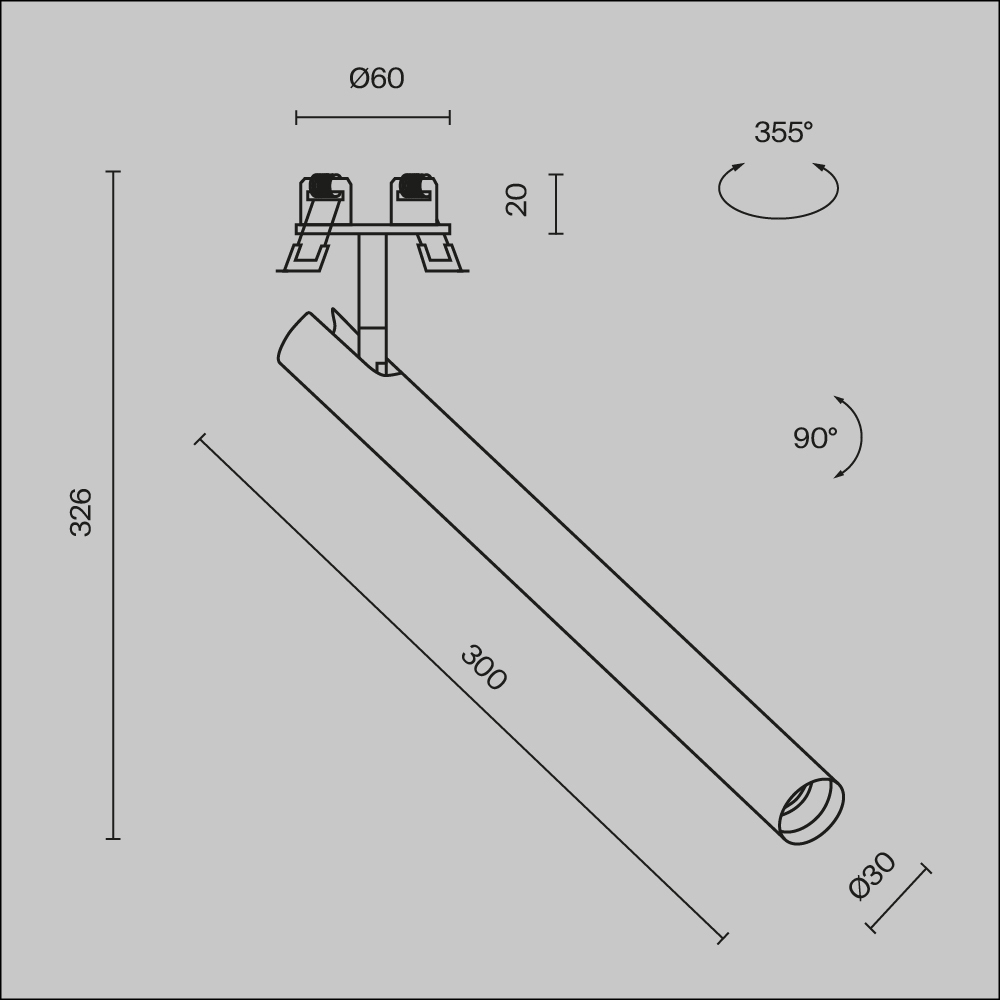 Встраиваемый светильник Maytoni Focus T 4000K 6Вт 36° C141RS-L300-6W4K-W