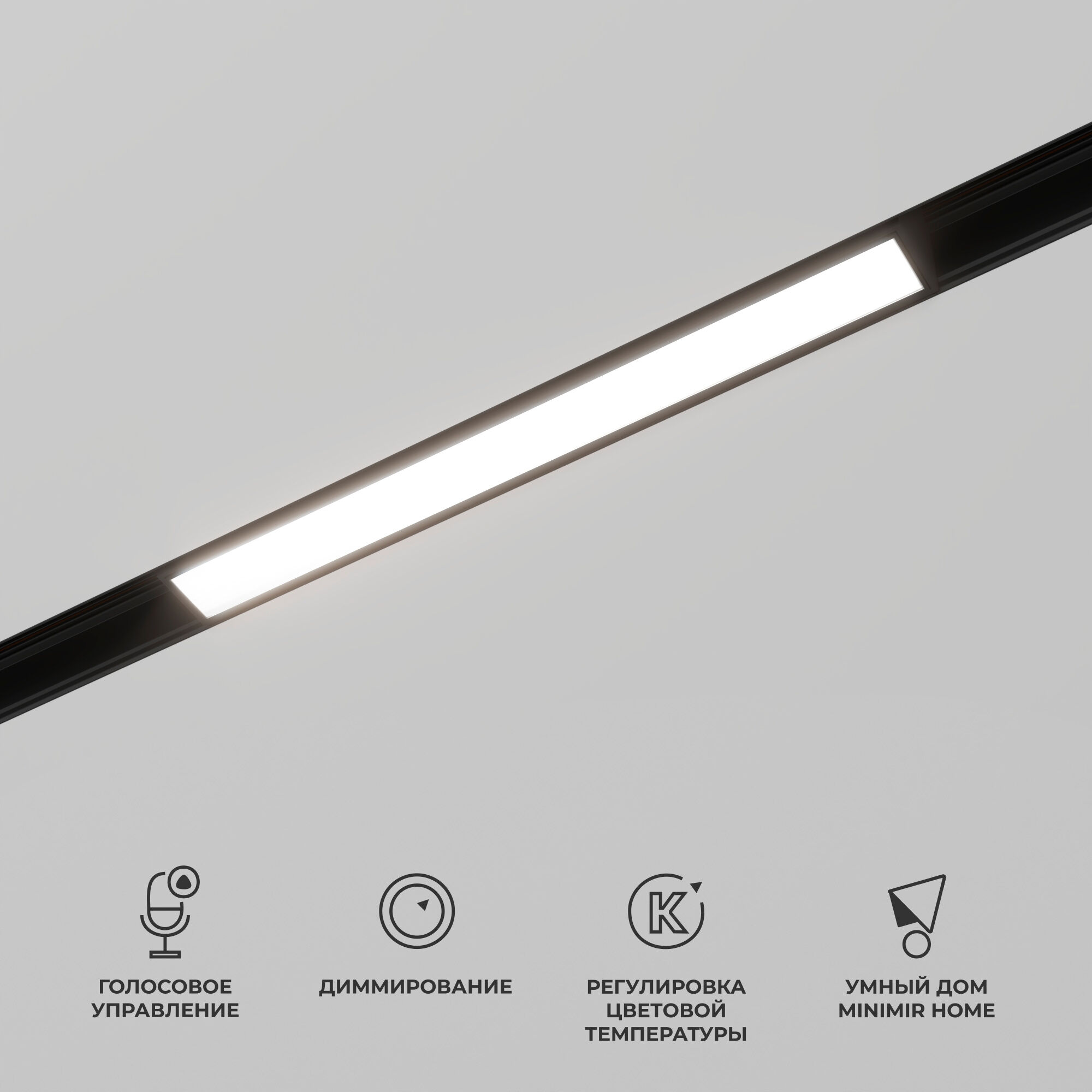 Slim Magnetic Умный трековый светильник 10W 2700-6500K Dim L01 чёрный