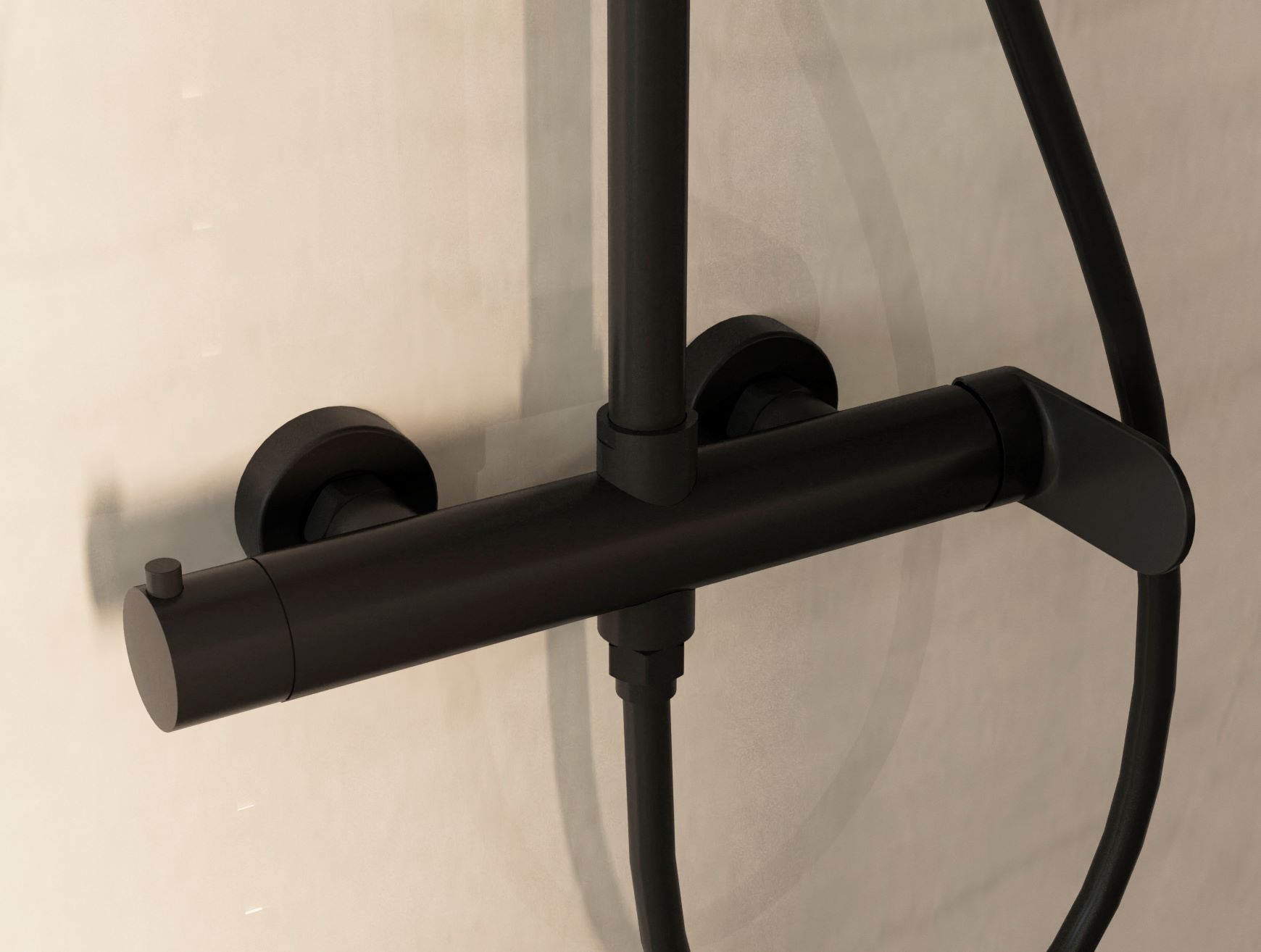 Душевая стойка Vincea Rondo VSFS-1R0MB настенная цвет черный