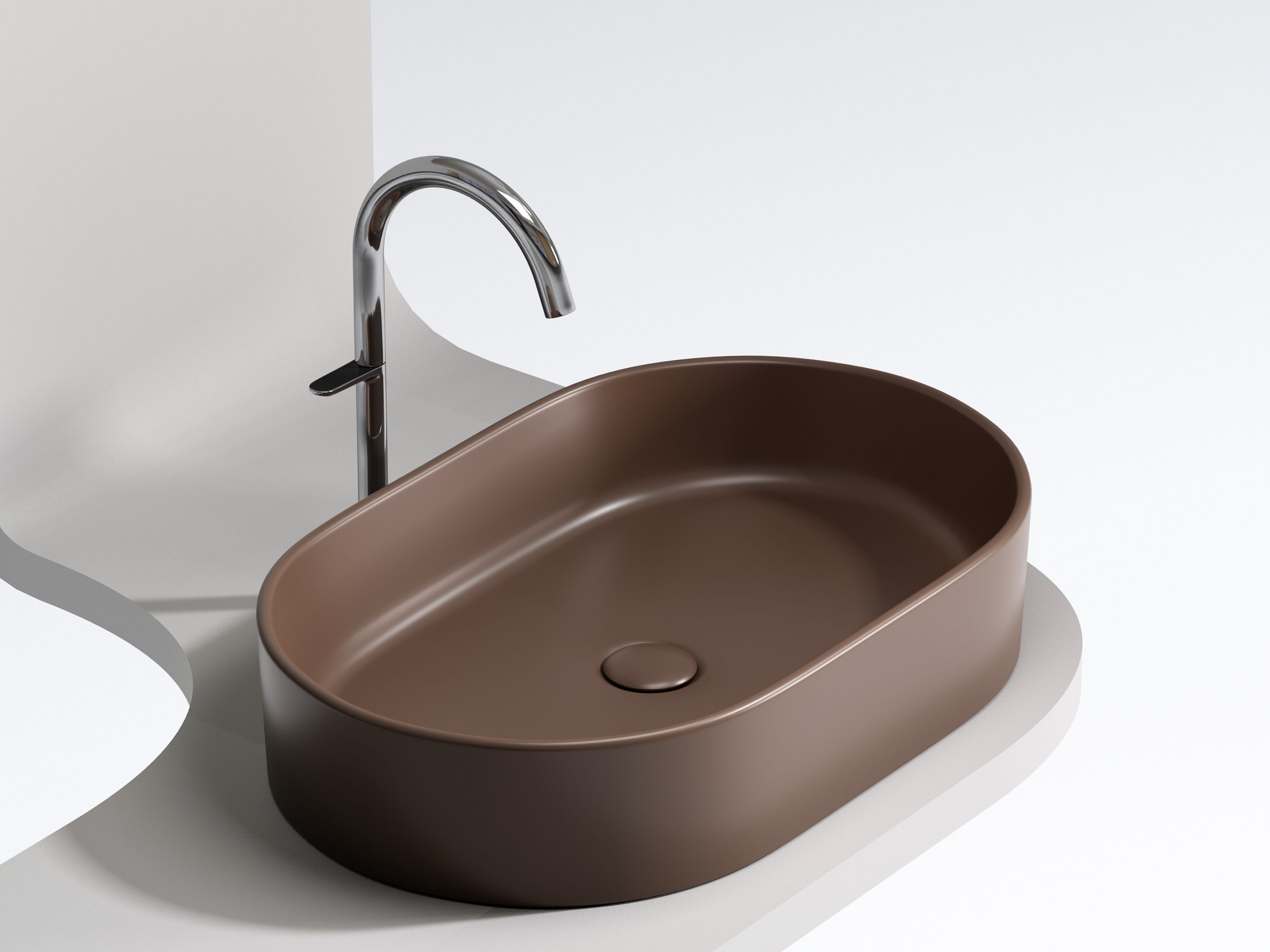 Умывальник чаша накладная овальная CN6048MDB