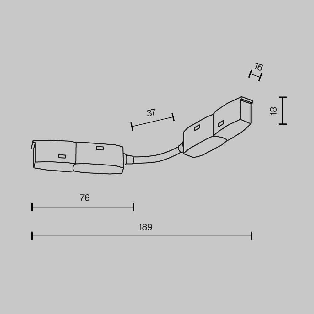 Коннектор питания радиусный Exility встраиваемый черный Maytoni TRA034CS-B