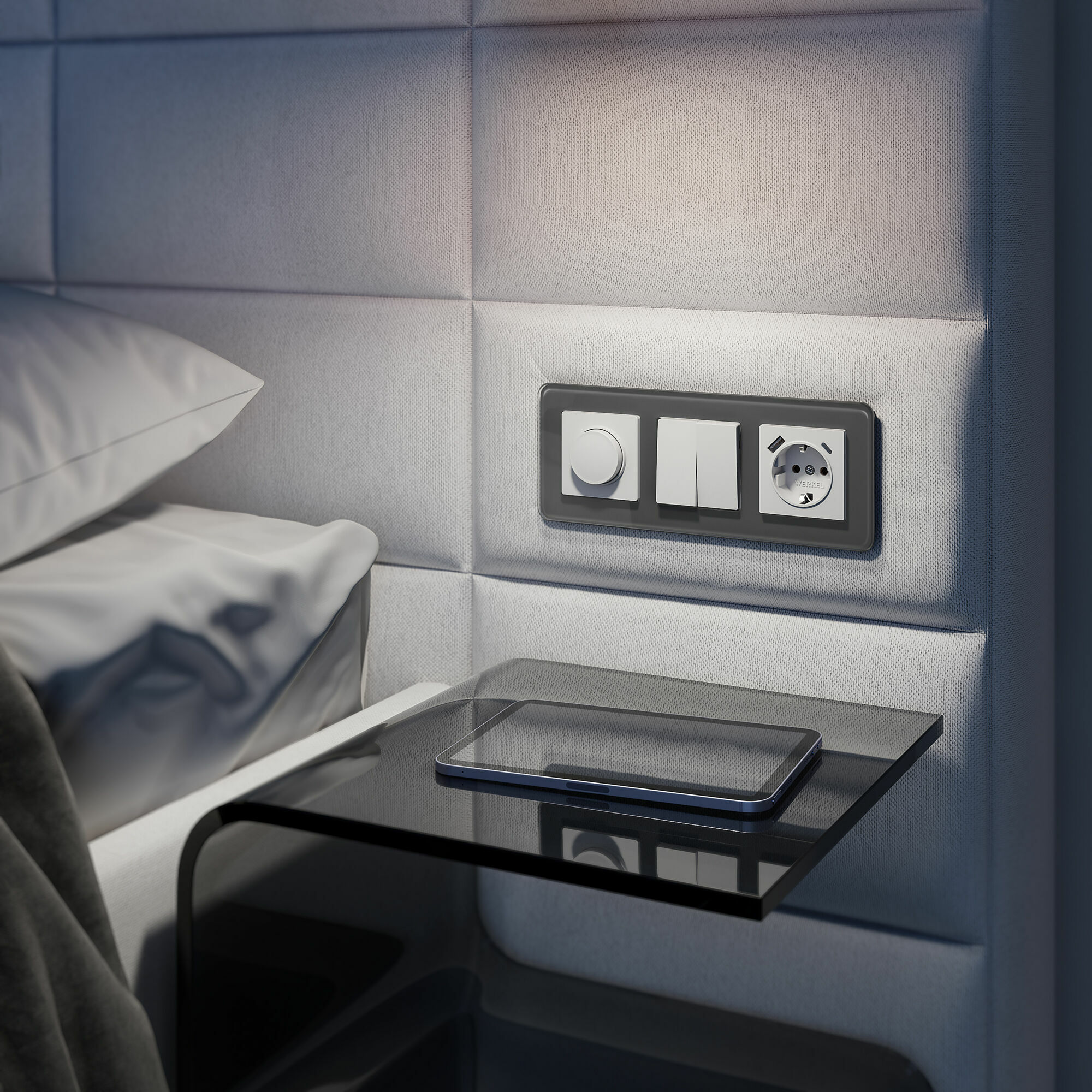 Розетка с быстрой зарядкой USB Type A+С (белая глянцевая) Werkel