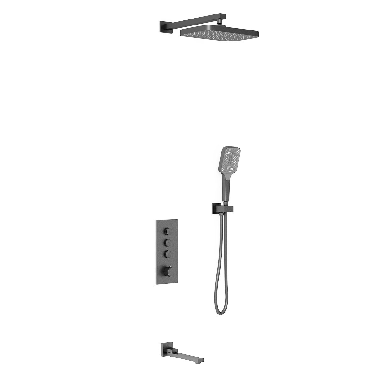 Душевая система Vincea VSFW-433T1GM встраиваемая в стену цвет вороненая сталь