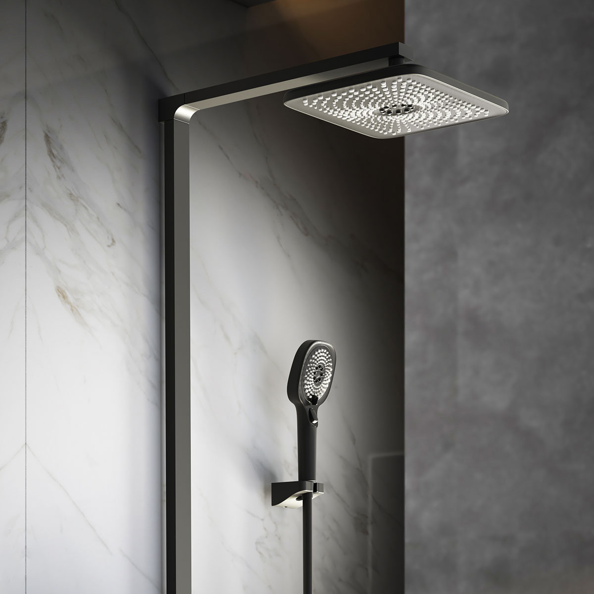 Душевая стойка Vincea Inspire VSFS-3I13TMB настенная цвет черный матовый