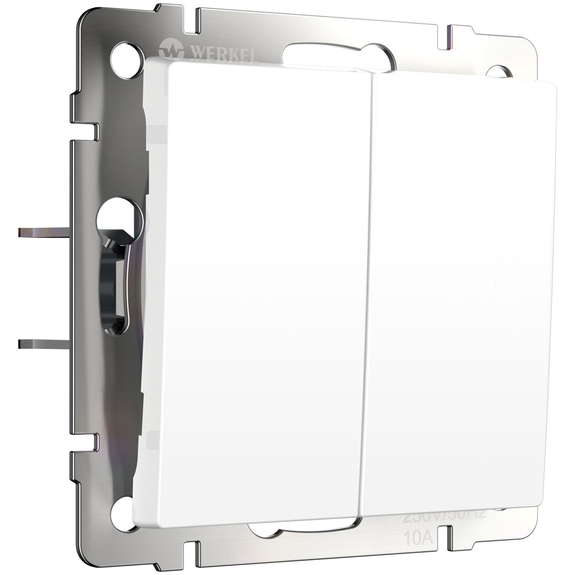 Выключатель двухклавишный с самовозвратом (белый матовый) Werkel