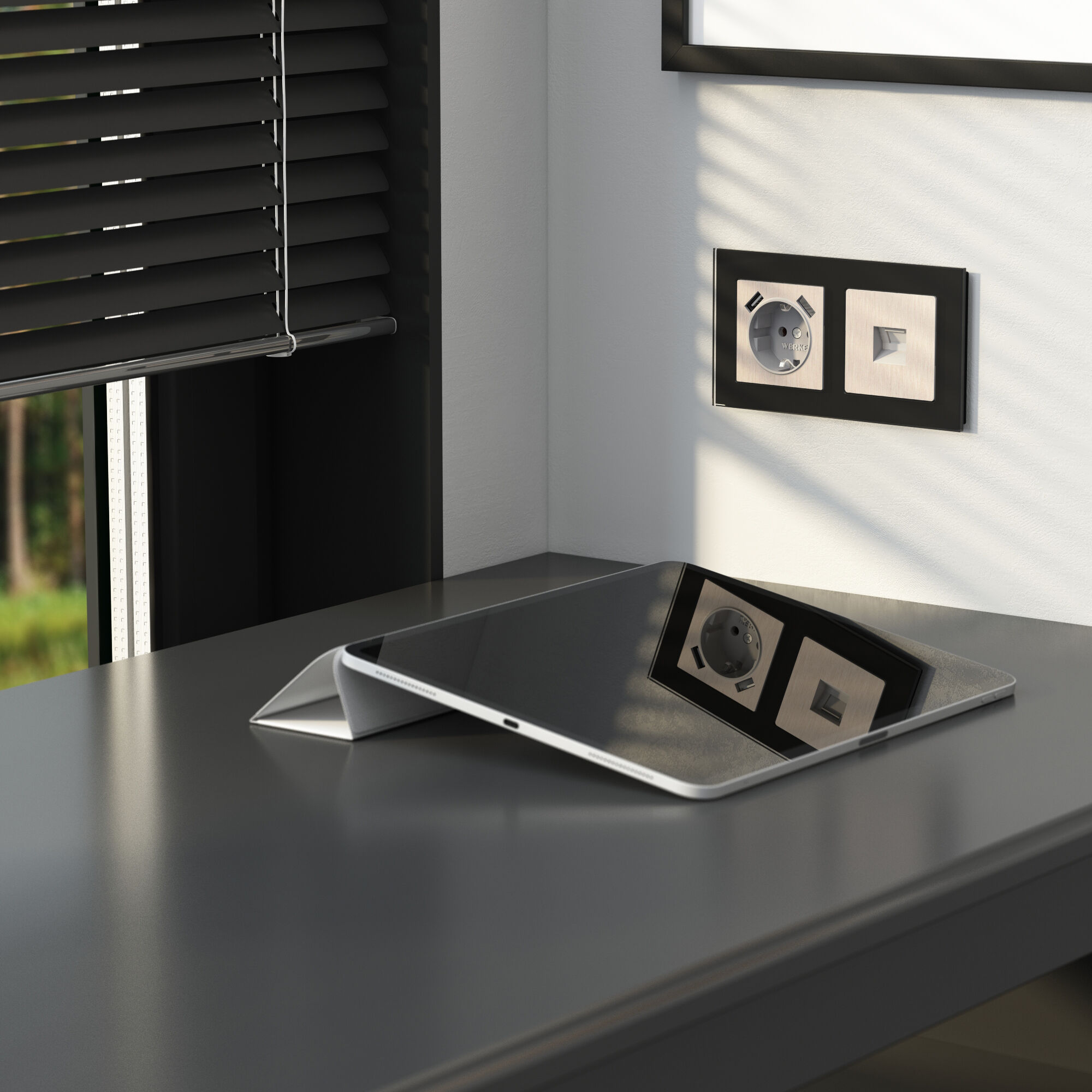 Телефонная розетка RJ-11 (перламутровый рифленый) Werkel