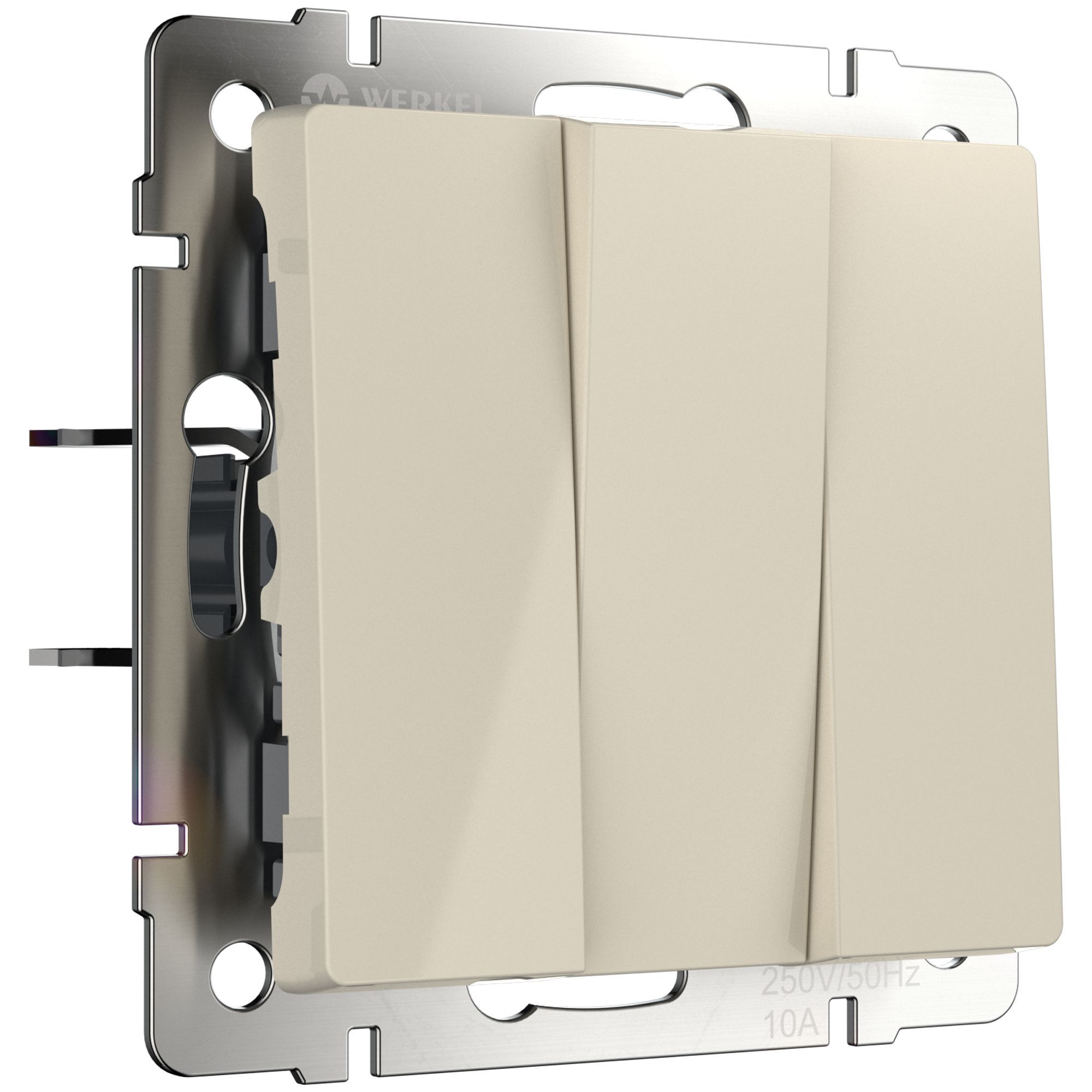 Выключатель трехклавишный (слоновая кость) Werkel