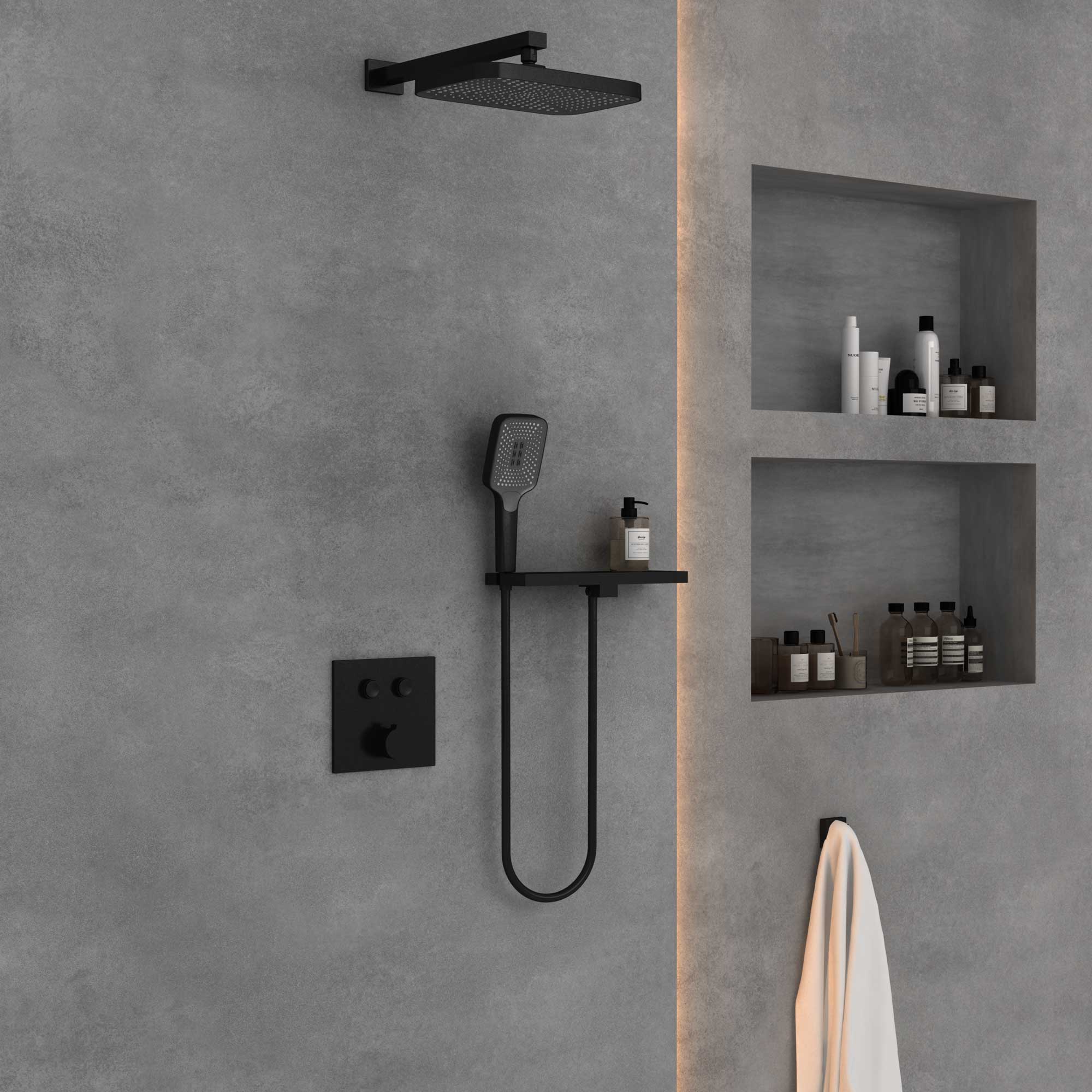 Душевая система Vincea VSFW-4211RMB встраиваемая в стену цвет черный матовый