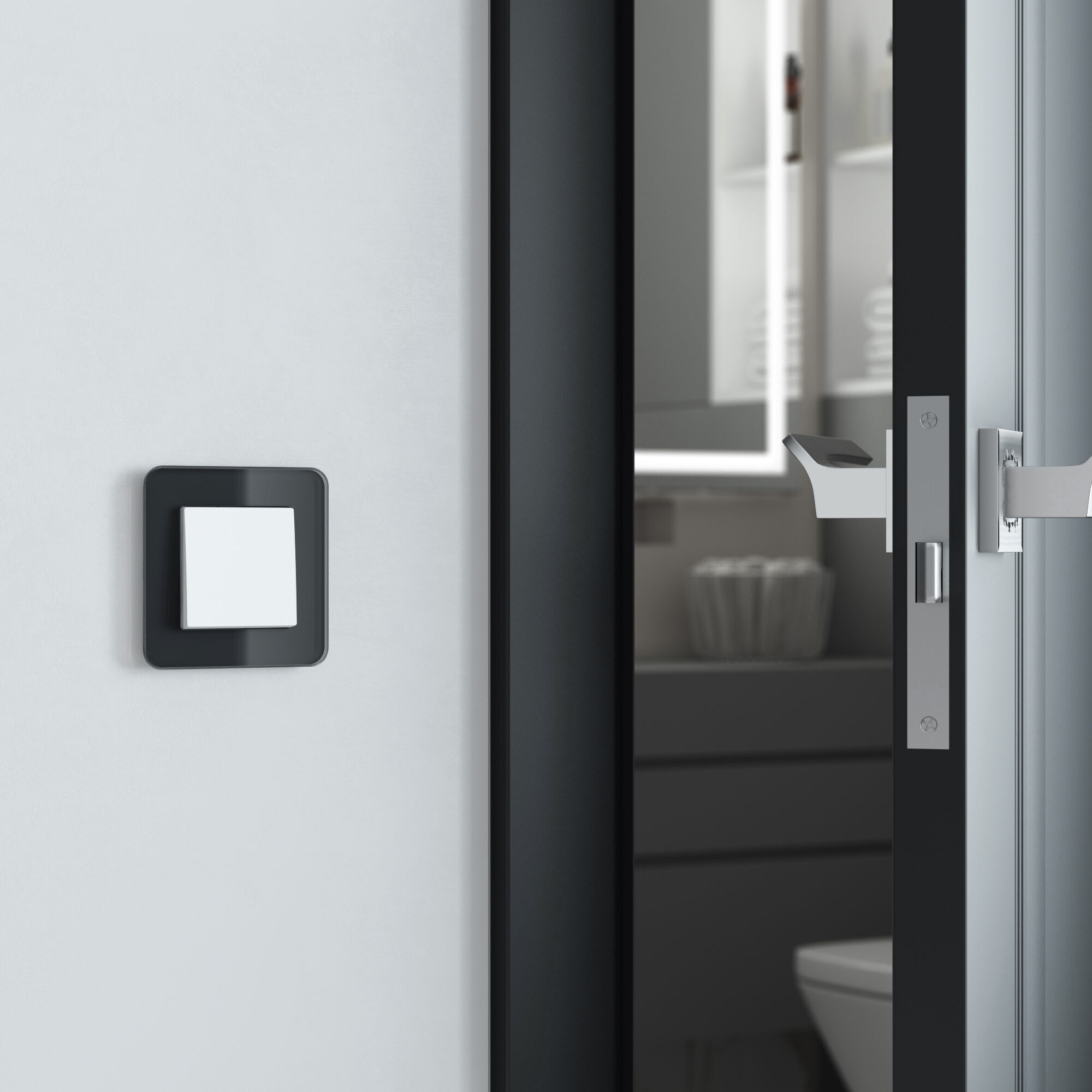 Рамка на 1 пост Elite (черный, стекло) Werkel