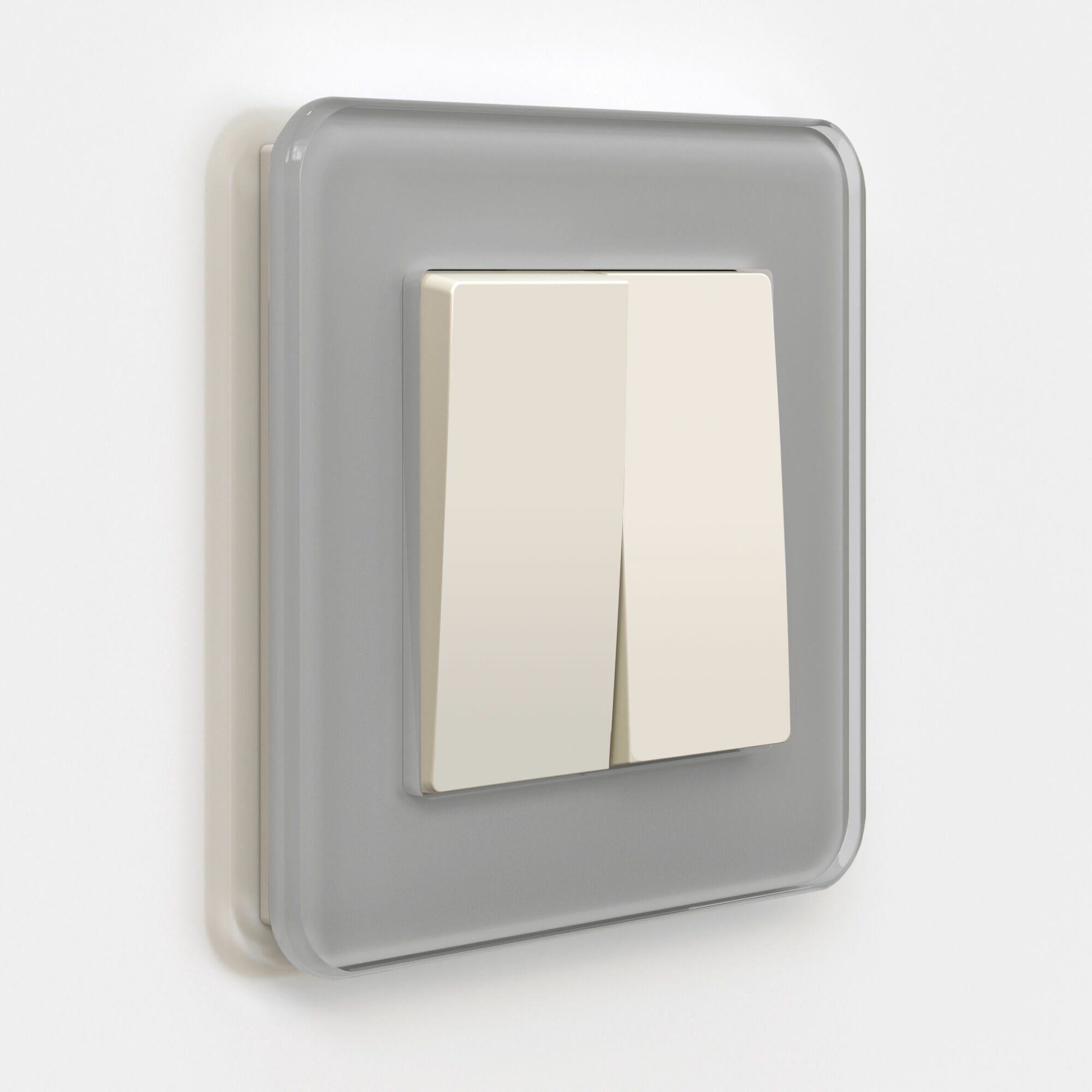 Выключатель двухклавишный проходной (айвори матовый) Werkel